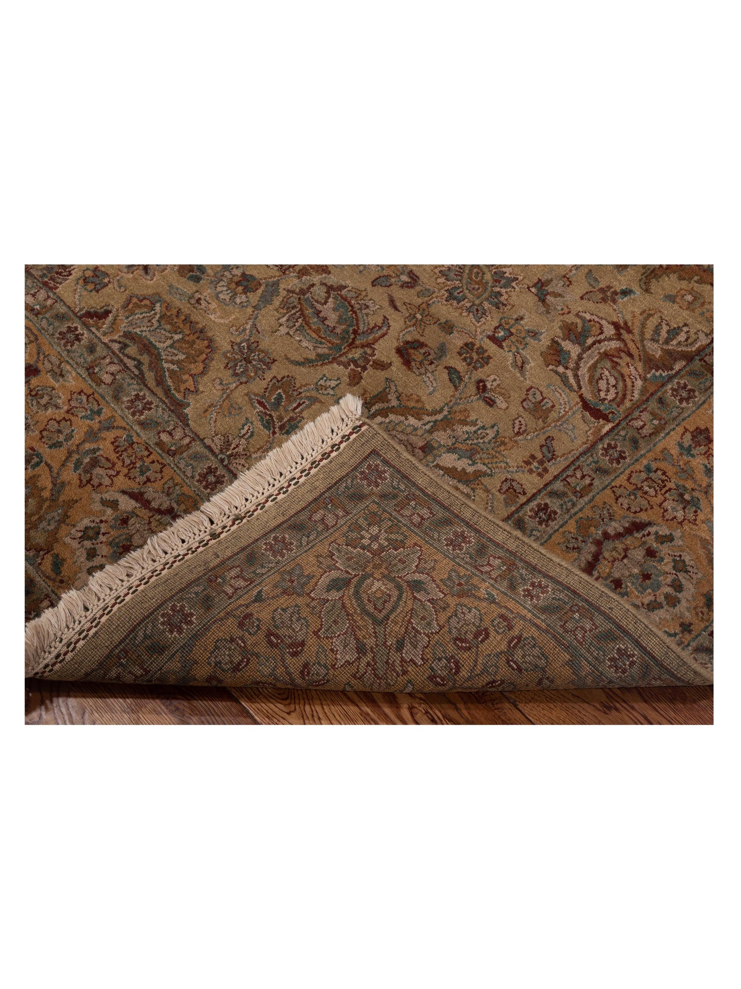 Crown 93025 Sage Green Copper 6.2x9 Hand Knotted Rug