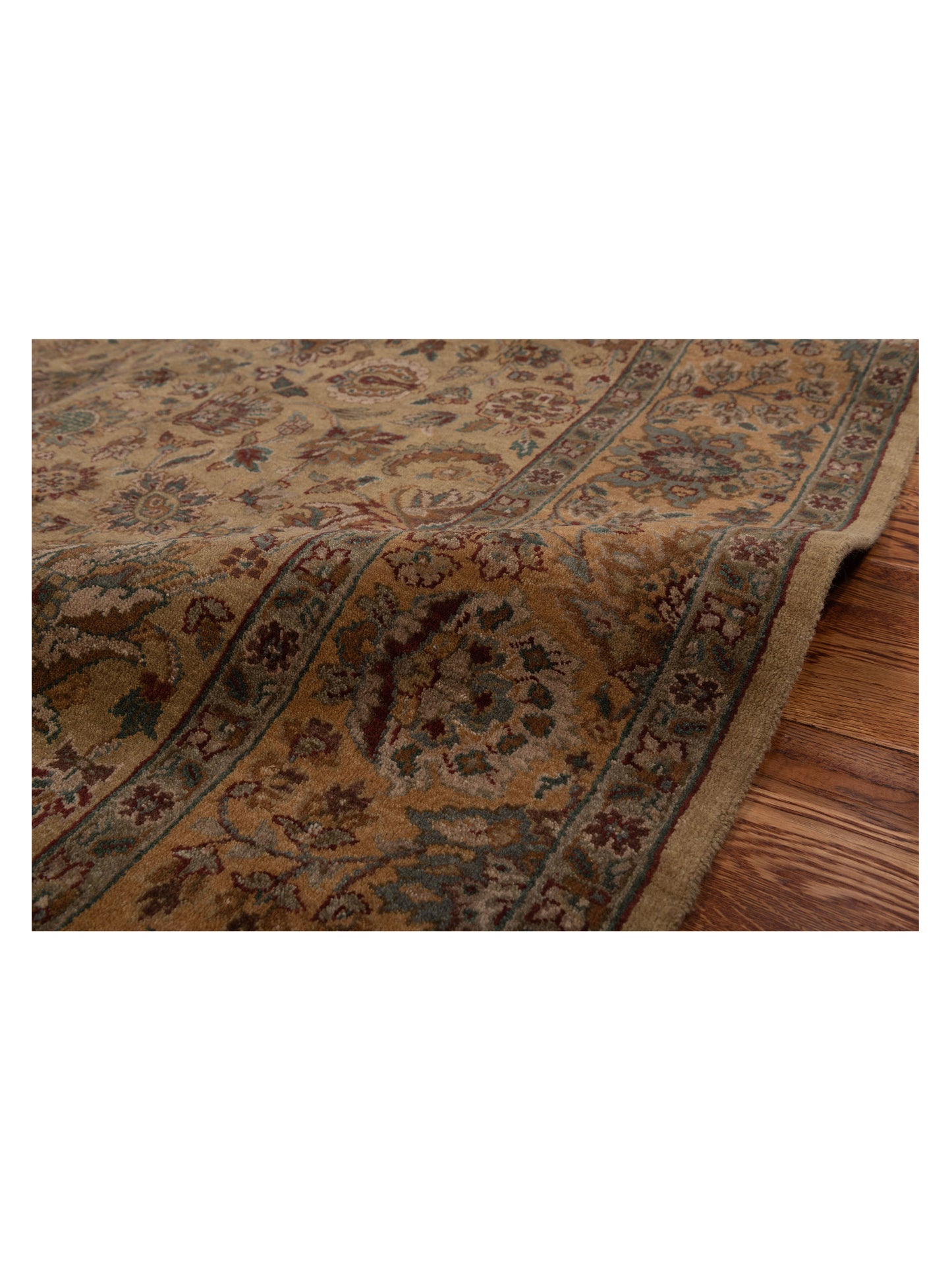 Crown 93025 Sage Green Copper 6.2x9 Hand Knotted Rug