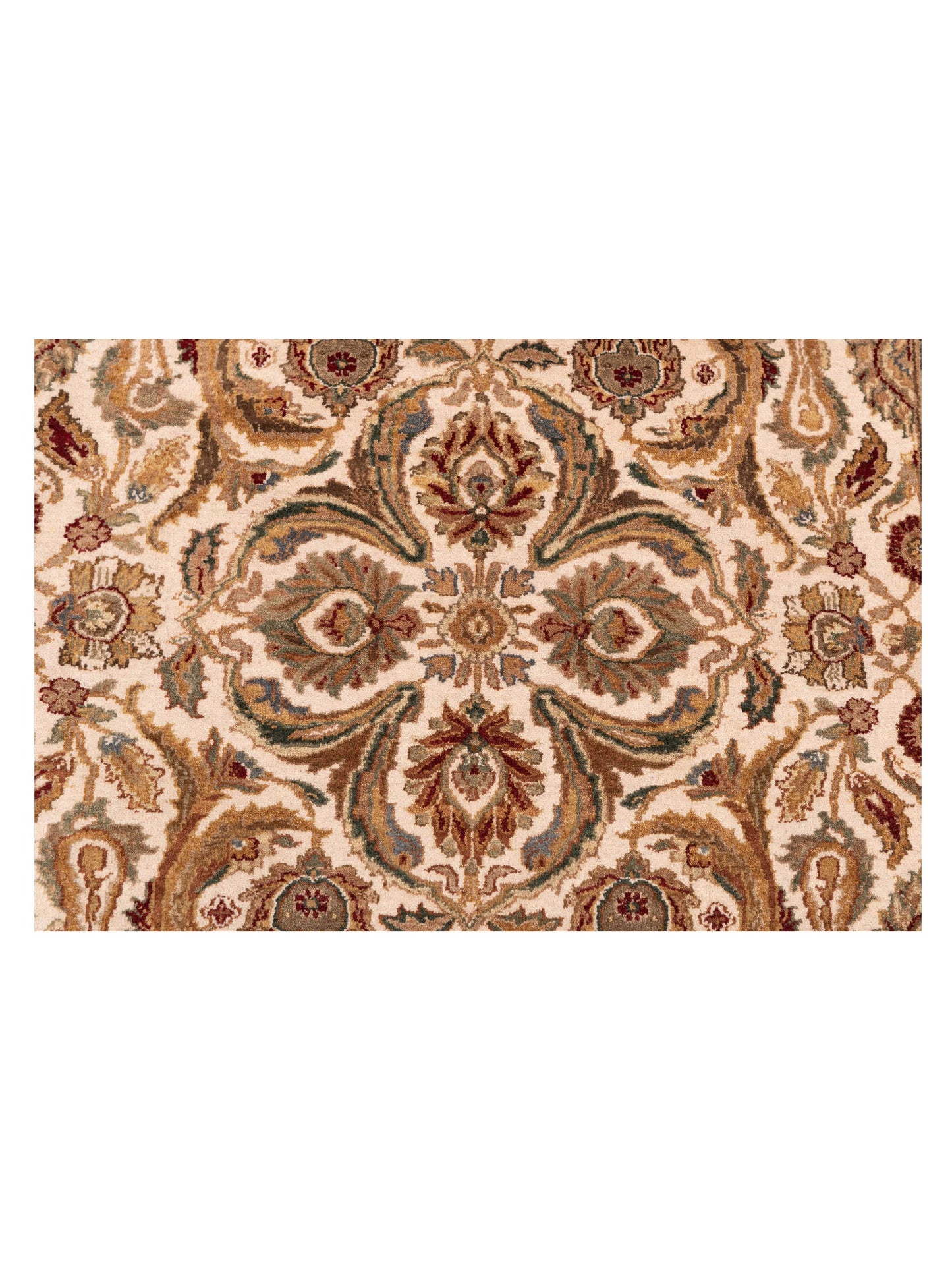 Crown 93031 Ivory Green 8.7x11.10 Hand Knotted Rug