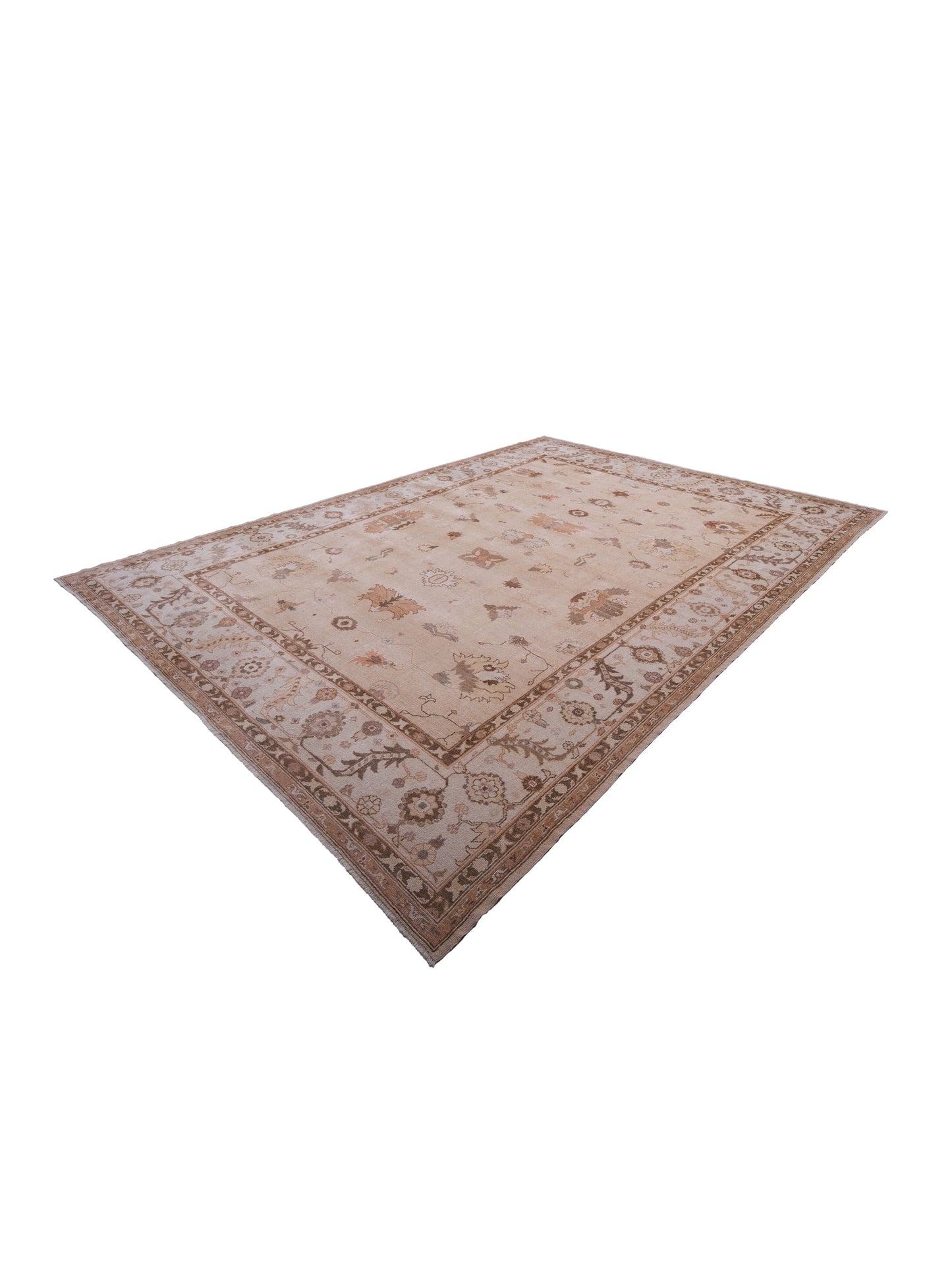 Angora Oushak 93039 Camel Ivory 12.4x17.3 Hand Knotted Rug