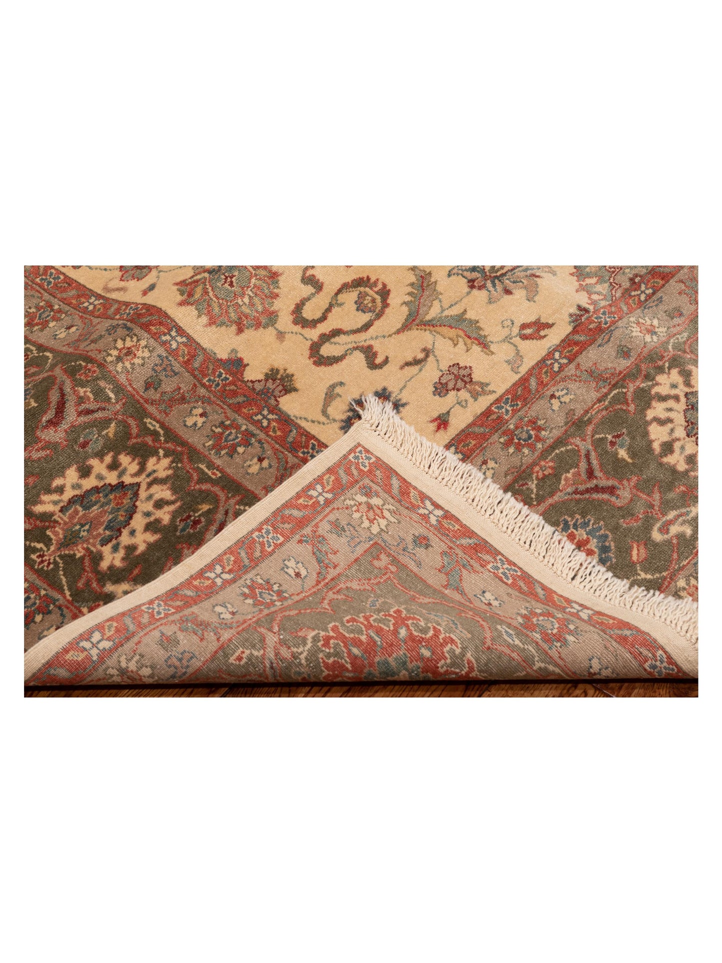 Antique Loom 93090 Ivory Green 9.3x12 Hand Knotted Rug