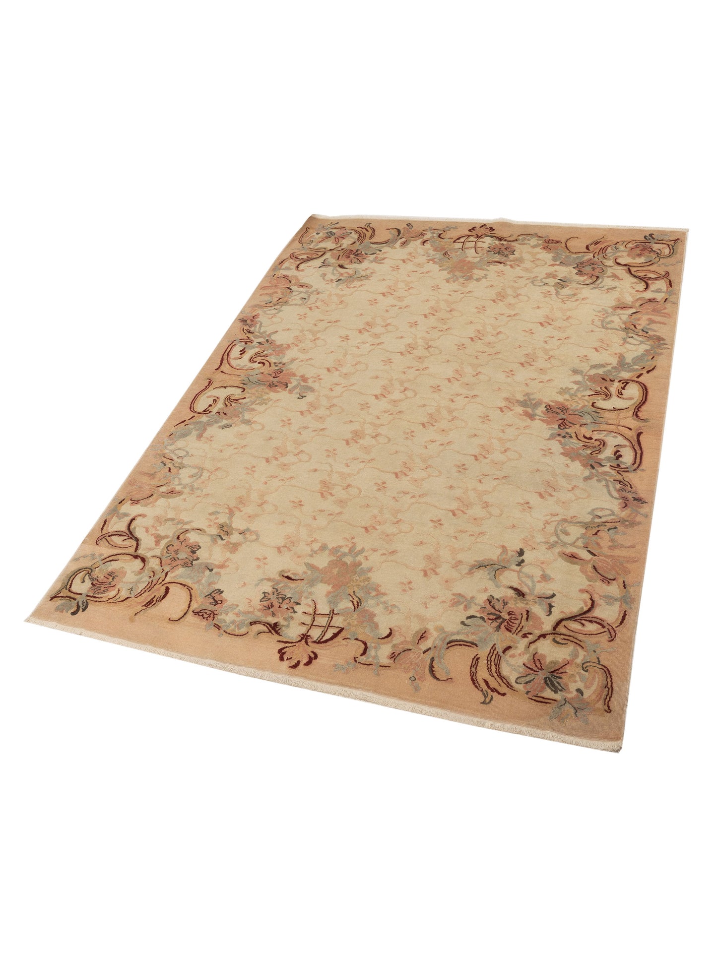 Antique Loom 93091 Ivory Ivory 6.10x9.5 Hand Knotted Rug
