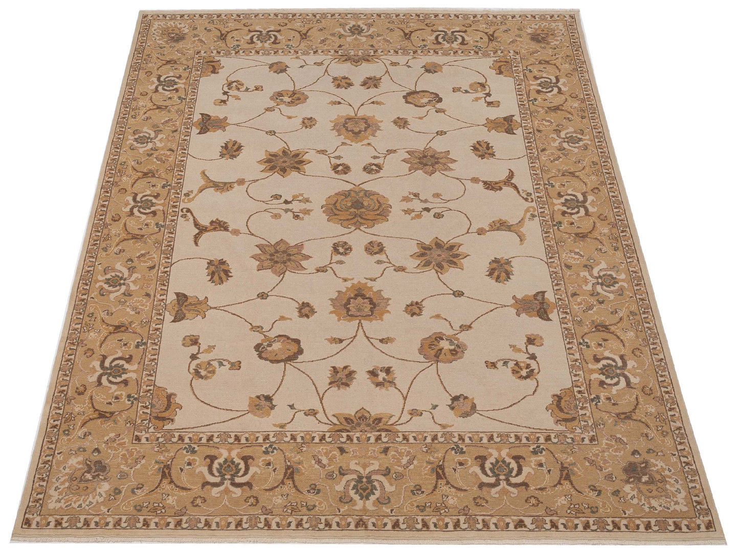 Antique Loom 93098 Ivory Gold 9.4x12 Hand Knotted Rug
