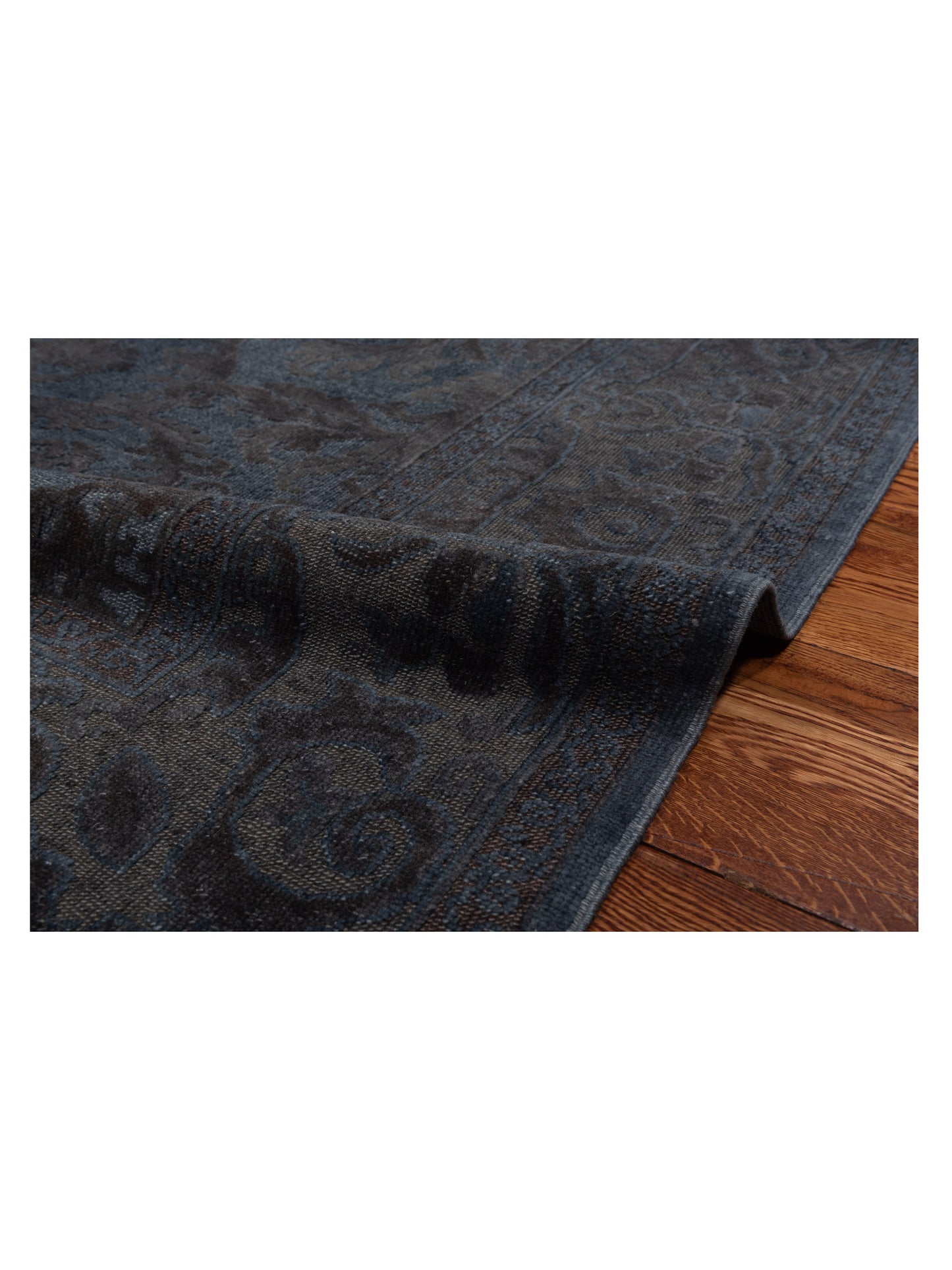 Vintage 93102 Gray 6.11x9.4 Hand Knotted Rug