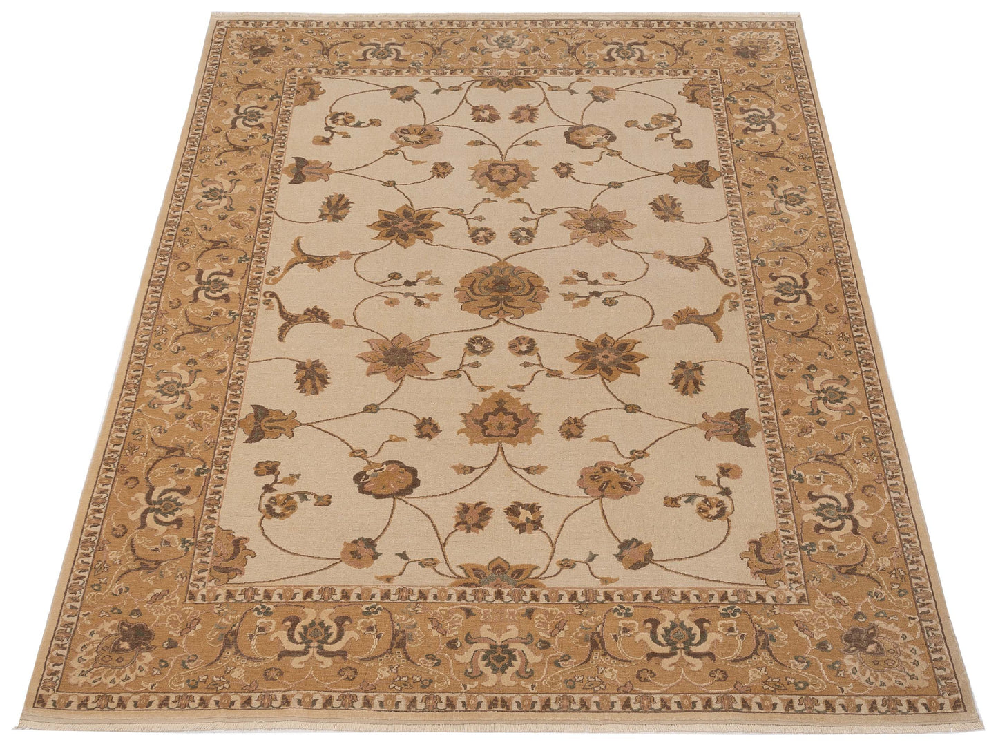 Antique Loom 93106 Ivory Gold 9.2x11.11 Hand Knotted Rug
