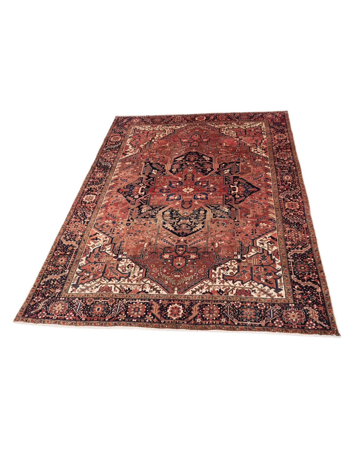 Antique Heirloom 93201 Red Navy 9.7x12.8 Hand Knotted Rug