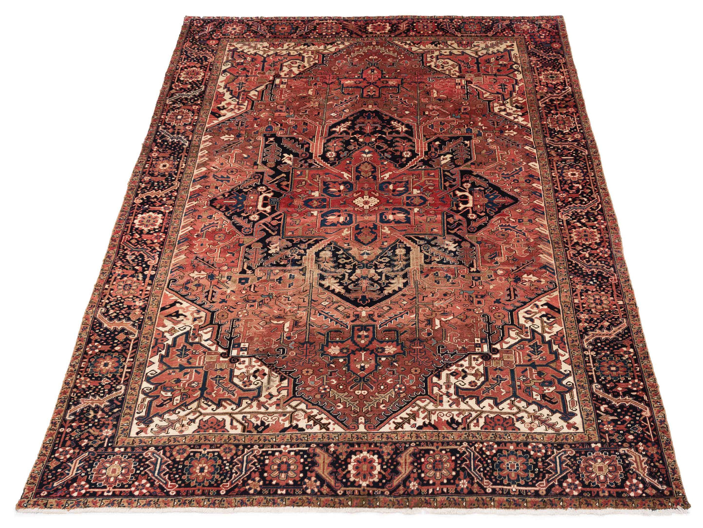 Antique Heirloom 93201 Red Navy 9.7x12.8 Hand Knotted Rug