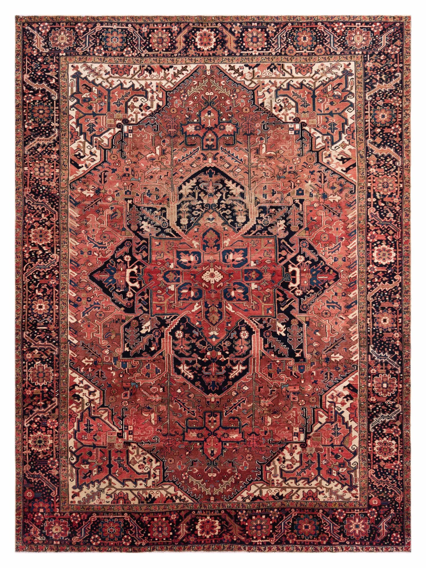 Pasha Antique Heirloom Red Navy Traditional