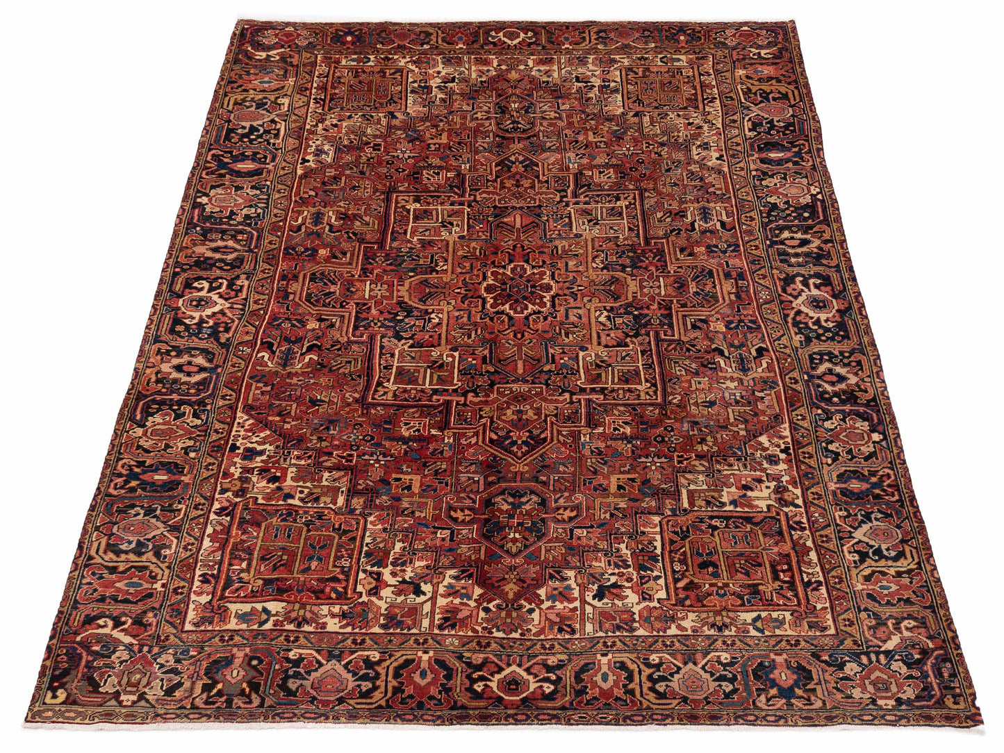 Antique Heirloom 93316 Red Navy 8.7x11.7 Hand Knotted Rug