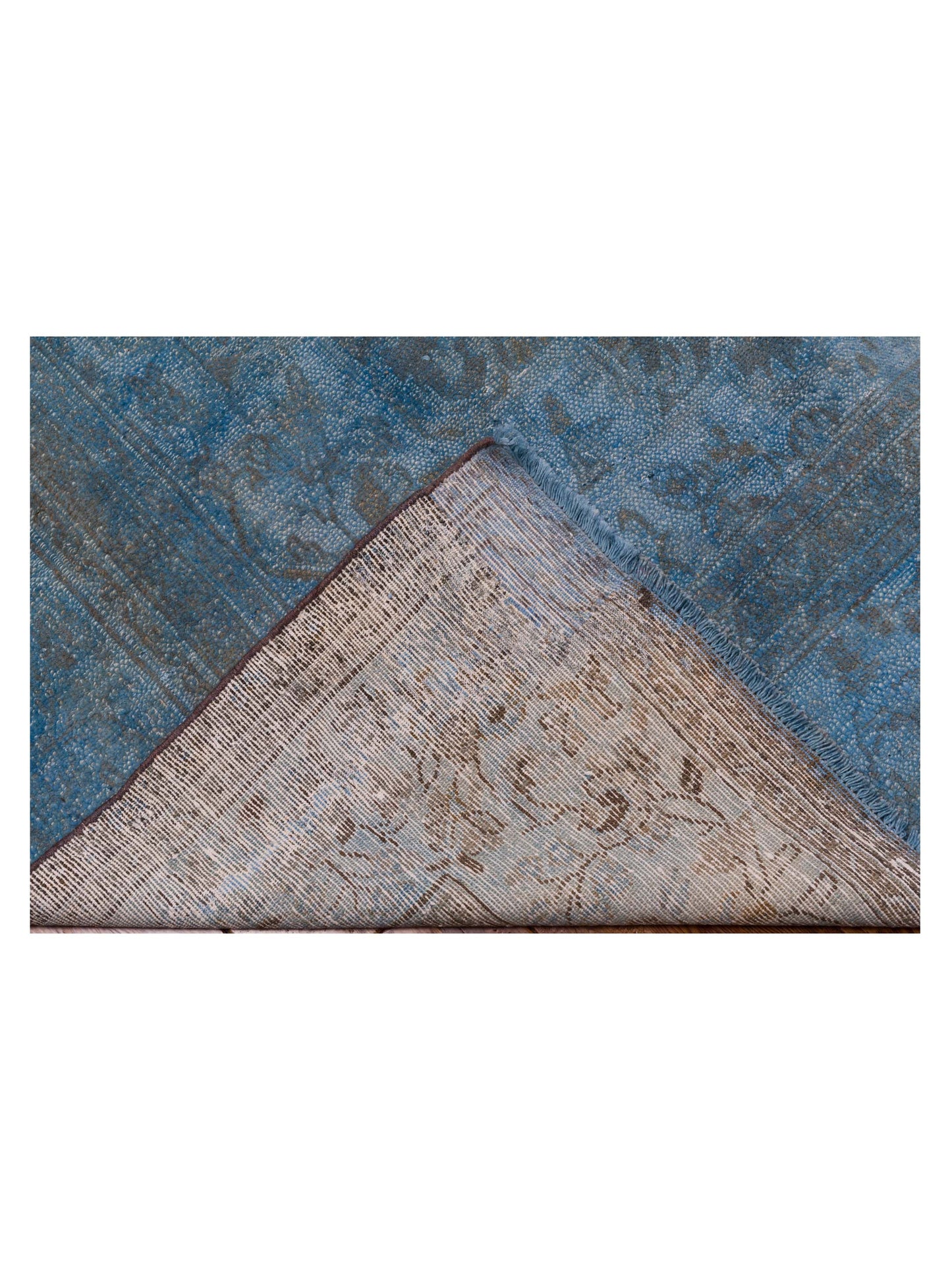 Vintage 93361 Blue 10.9x17.3 Hand Knotted Rug