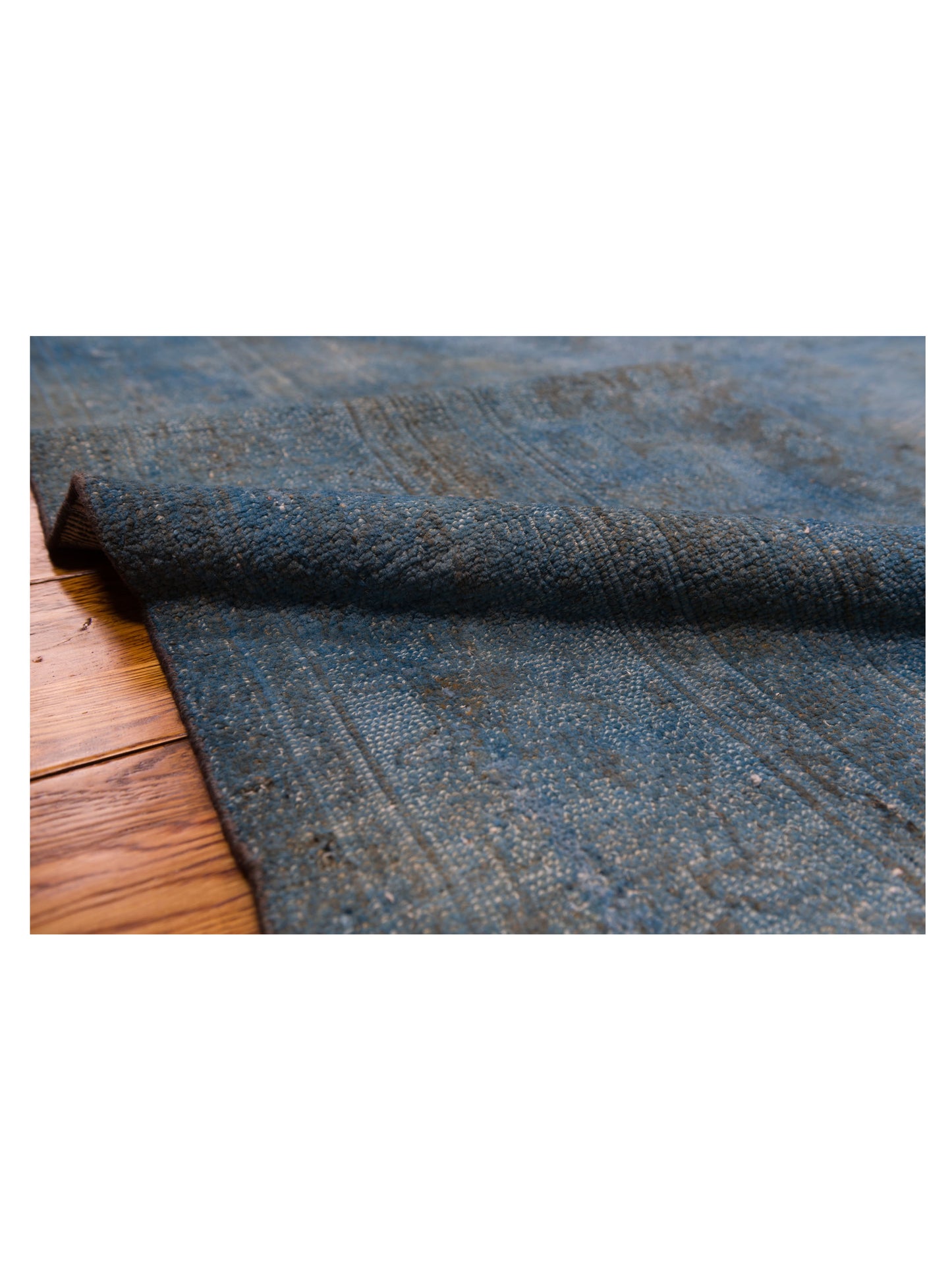 Vintage 93361 Blue 10.9x17.3 Hand Knotted Rug