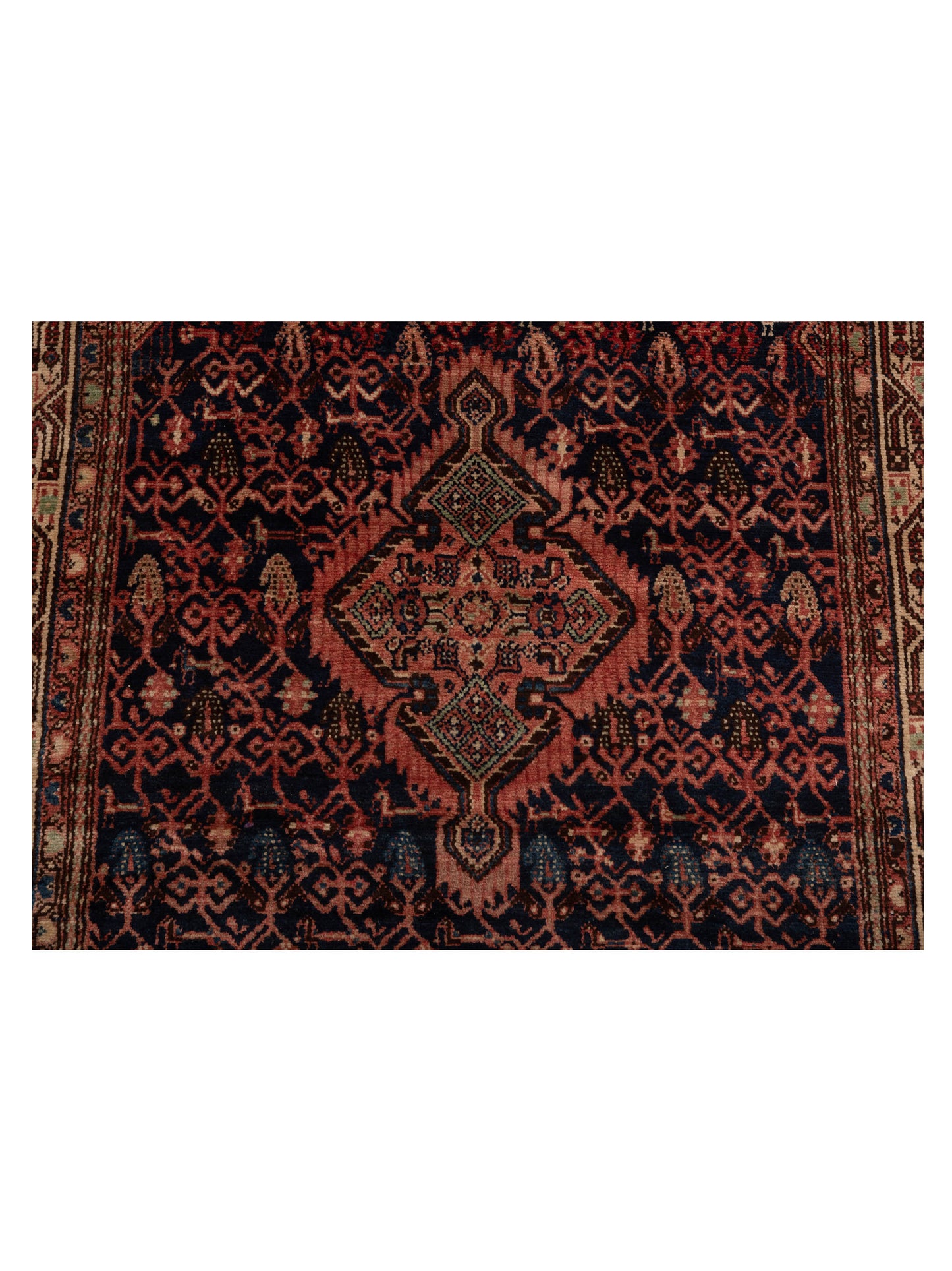 Antique Heirloom 93528 Brown Rust 3.8x9.2 Hand Knotted Rug