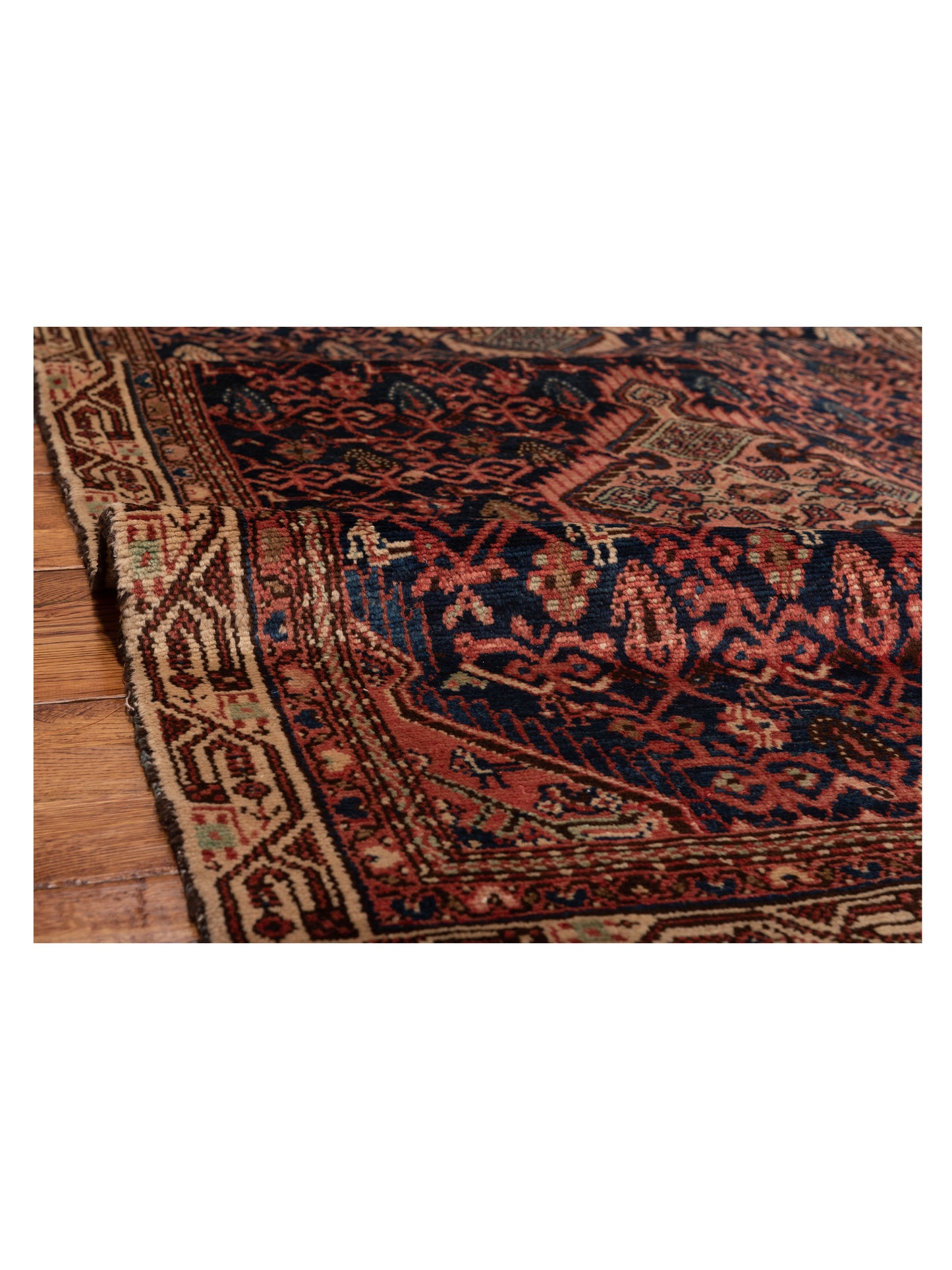 Antique Heirloom 93528 Brown Rust 3.8x9.2 Hand Knotted Rug