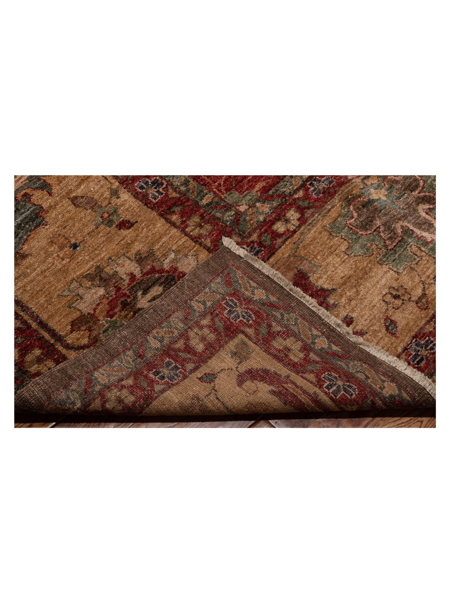 Elvan Tamer Dark Brown Gold 12.4x17.6 Hand Knotted Rug