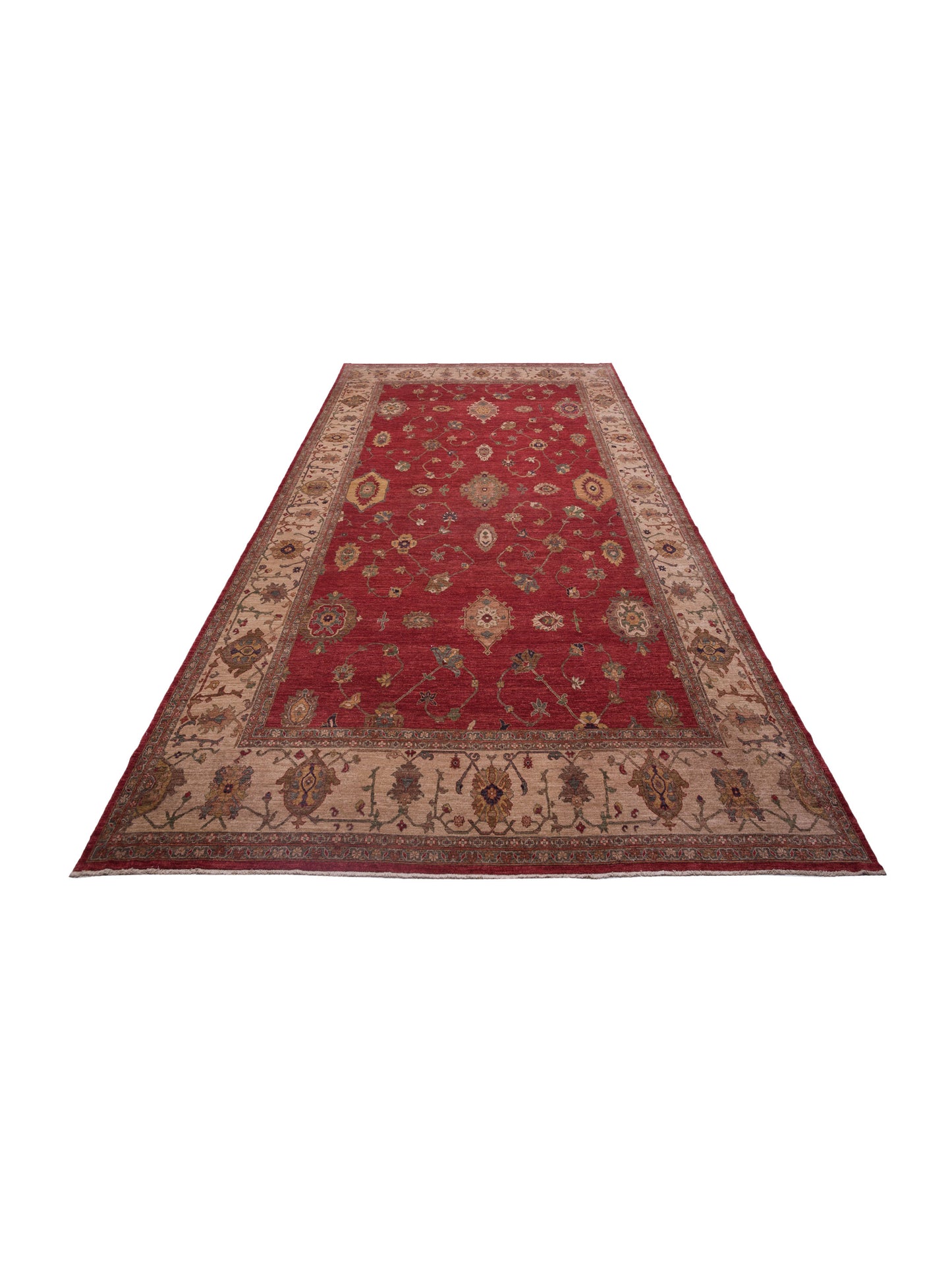 Elvan Tansu Red Ivory 12.4x17.11 Hand Knotted Rug
