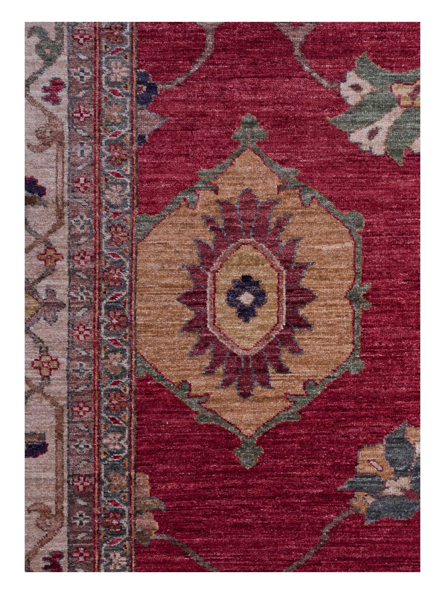 Elvan Tansu Red Ivory 12.4x17.11 Hand Knotted Rug