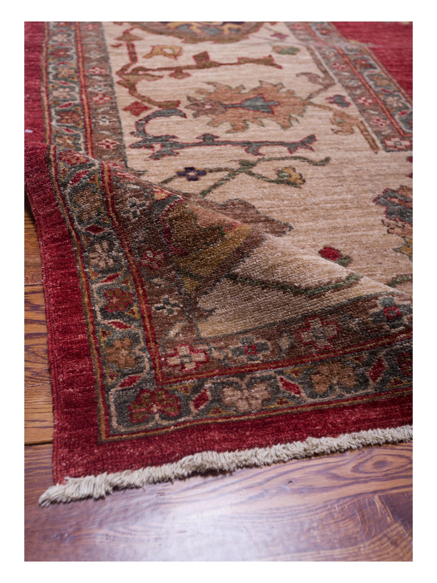 Elvan Tansu Red Ivory 12.4x17.11 Hand Knotted Rug