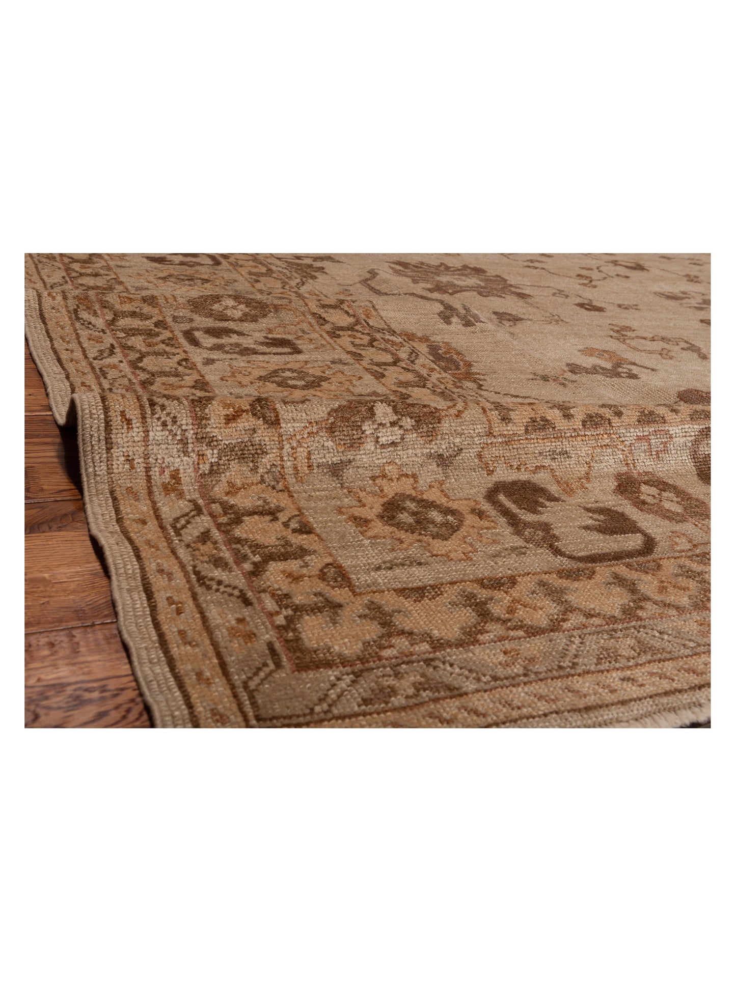 Angora Oushak 94650 Silver Ivory 10.10x14.8 Hand Knotted Rug
