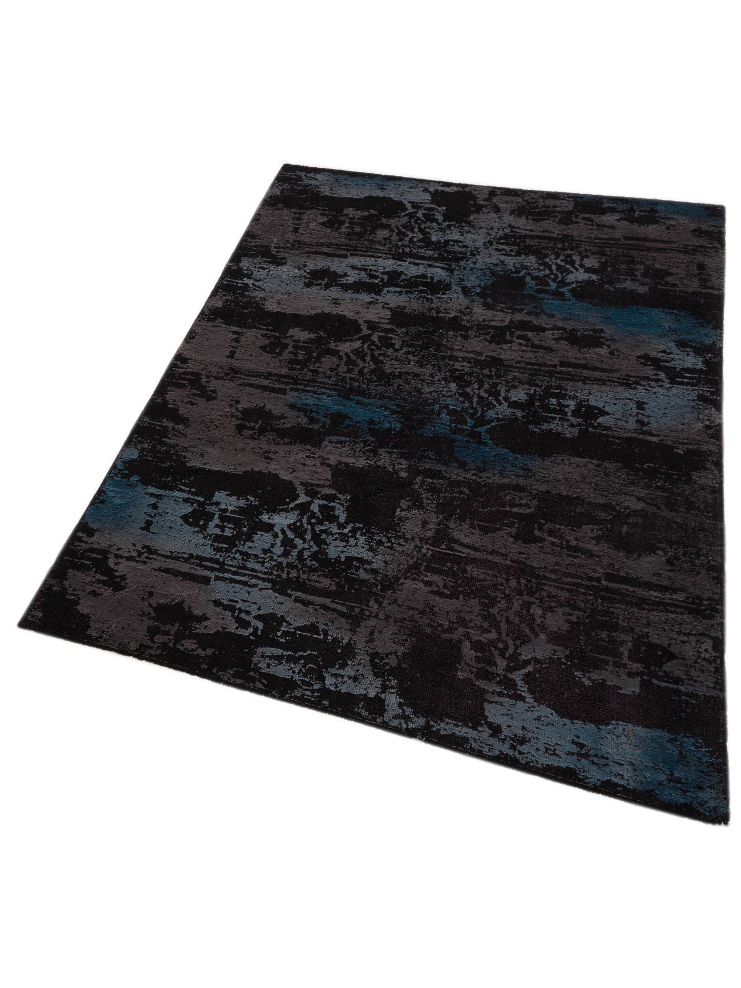 Vintage 94784 Black 6.1x8.10 Hand Knotted Rug