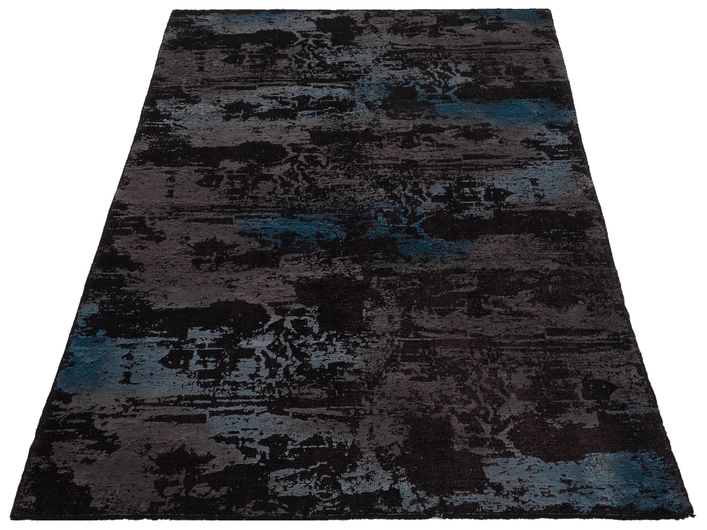 Vintage 94784 Black 6.1x8.10 Hand Knotted Rug