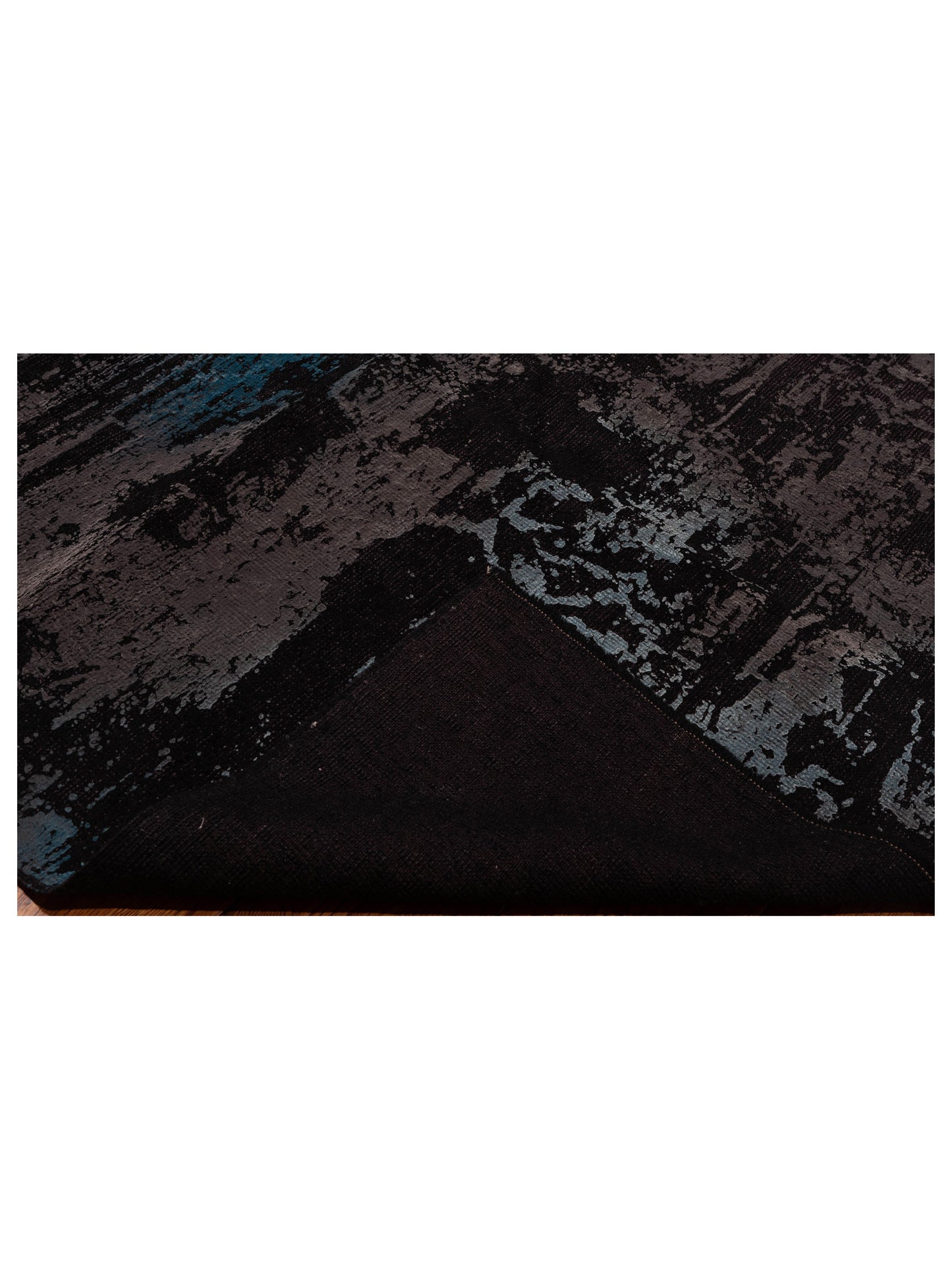Vintage 94784 Black 6.1x8.10 Hand Knotted Rug