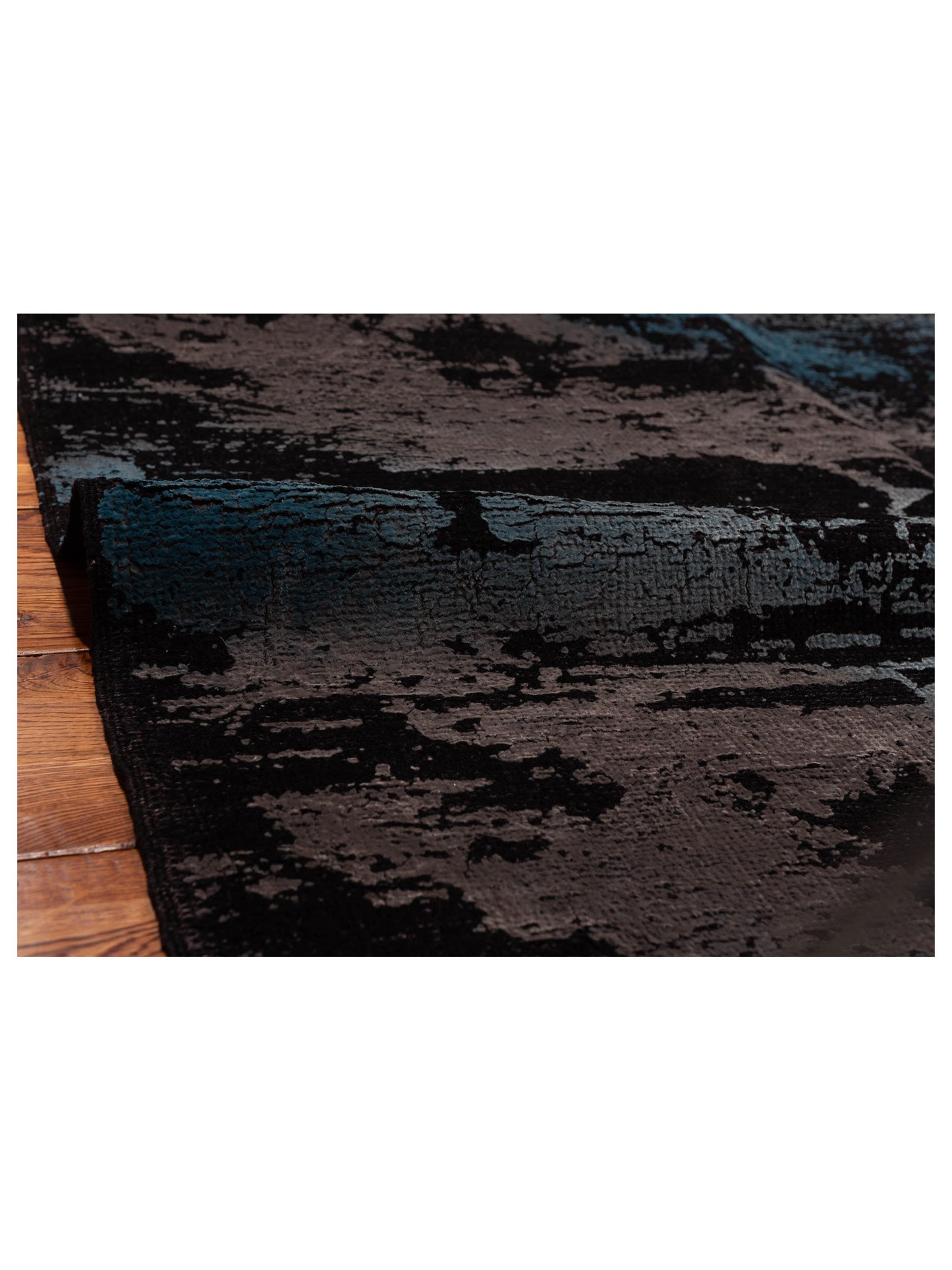 Vintage 94784 Black 6.1x8.10 Hand Knotted Rug