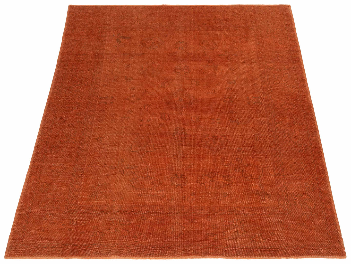 Vintage 94788 Orange 5.2x8 Hand Knotted Rug
