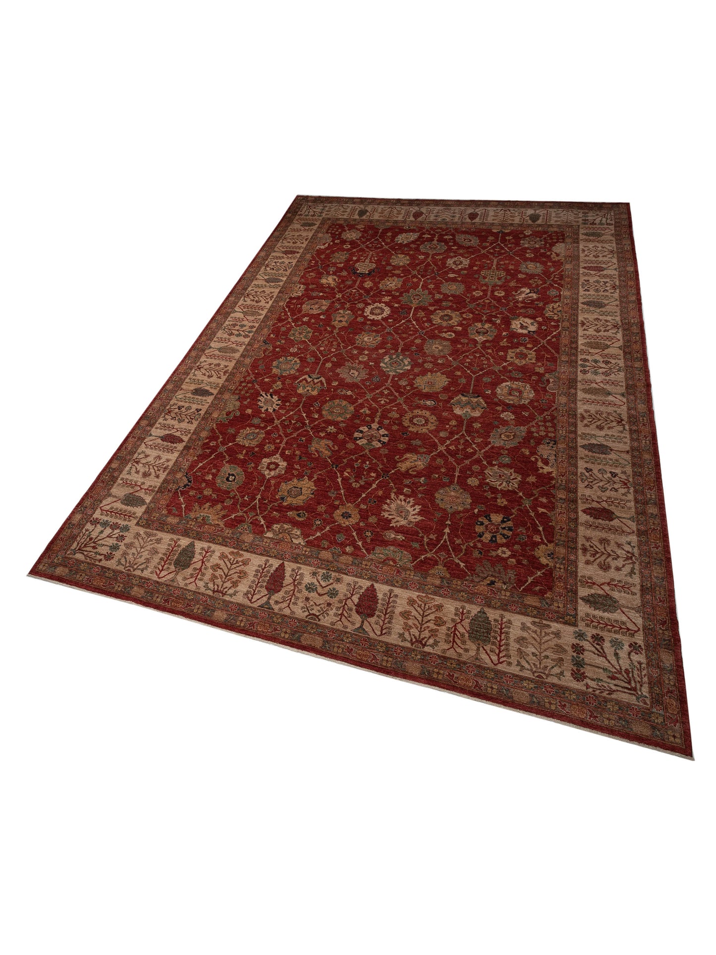 Elvan Turku Red Ivory 12.3x17.5 Hand Knotted Rug