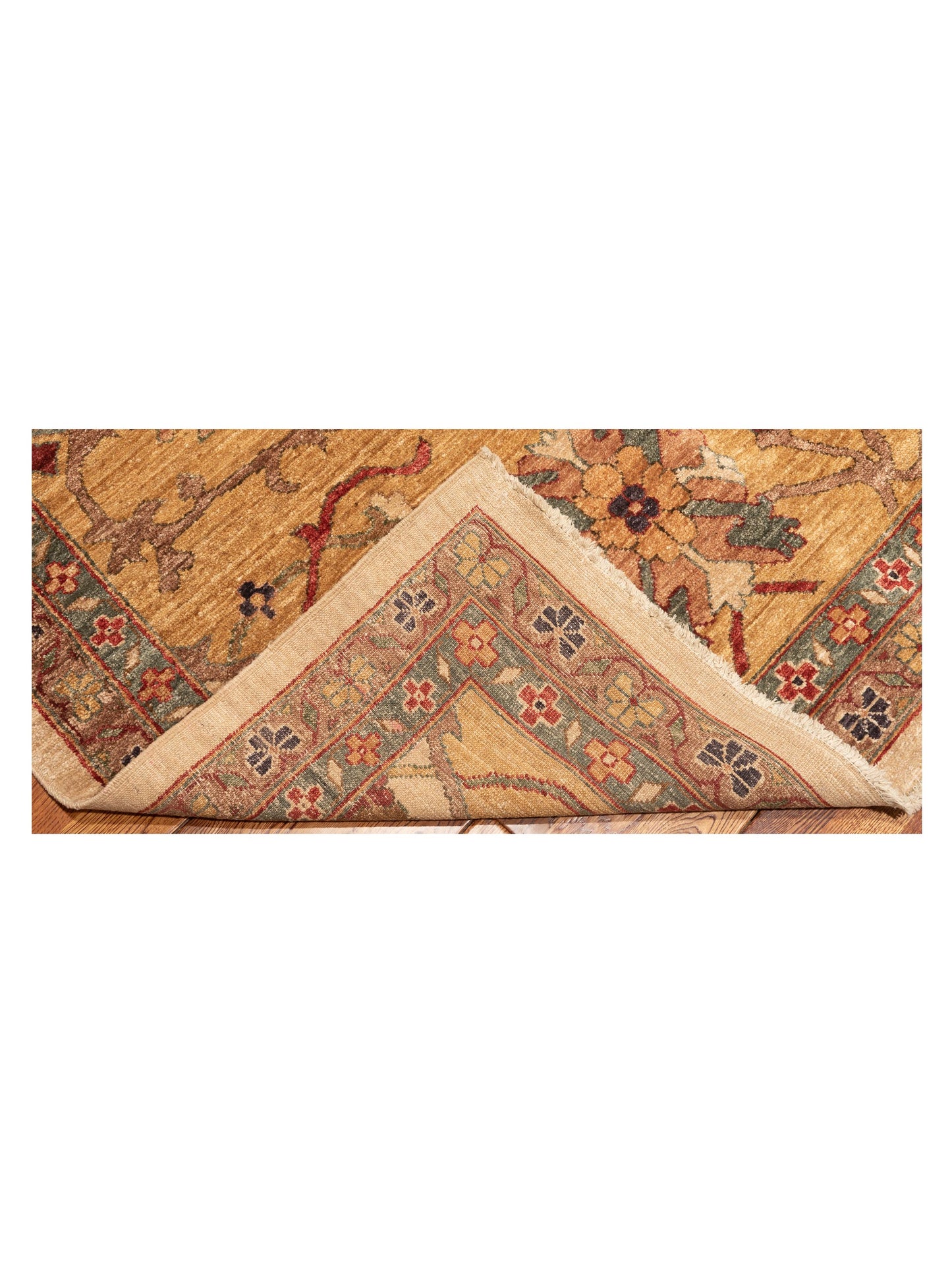Elvan Tansu Ivory Gold 14x21.9 Hand Knotted Rug