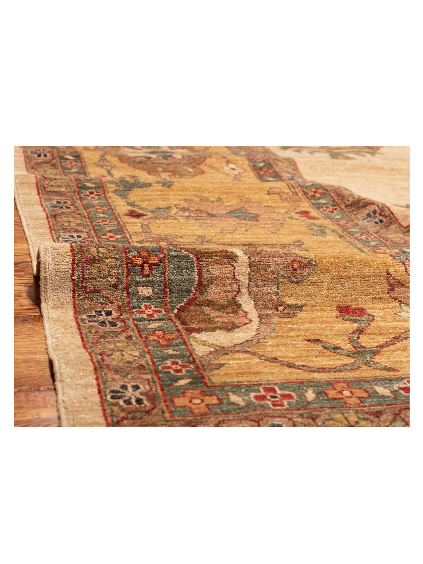 Elvan Tansu Ivory Gold 14x21.9 Hand Knotted Rug