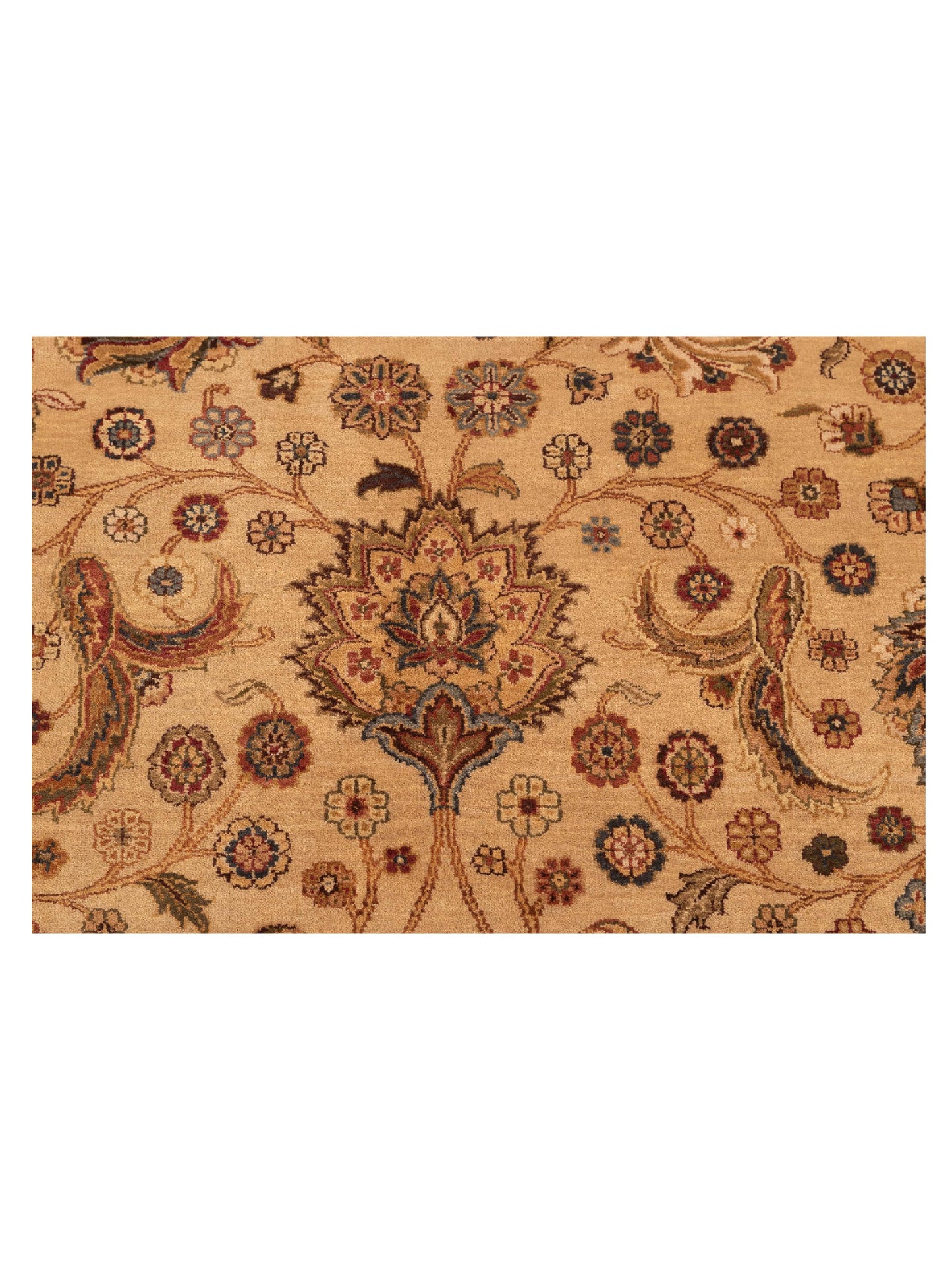 Crown 95232 Cream Green 9.1x12.3 Hand Knotted Rug