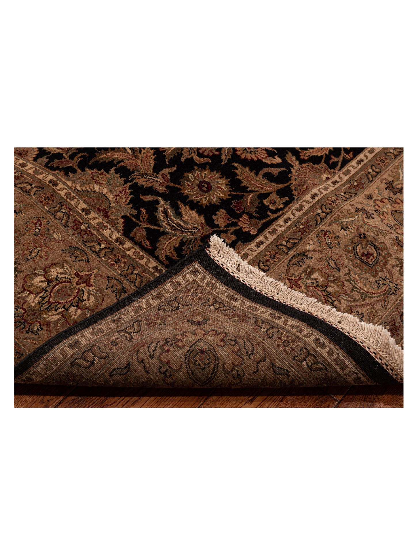 Crown 95241 Black Beige 9.3x11.11 Hand Knotted Rug