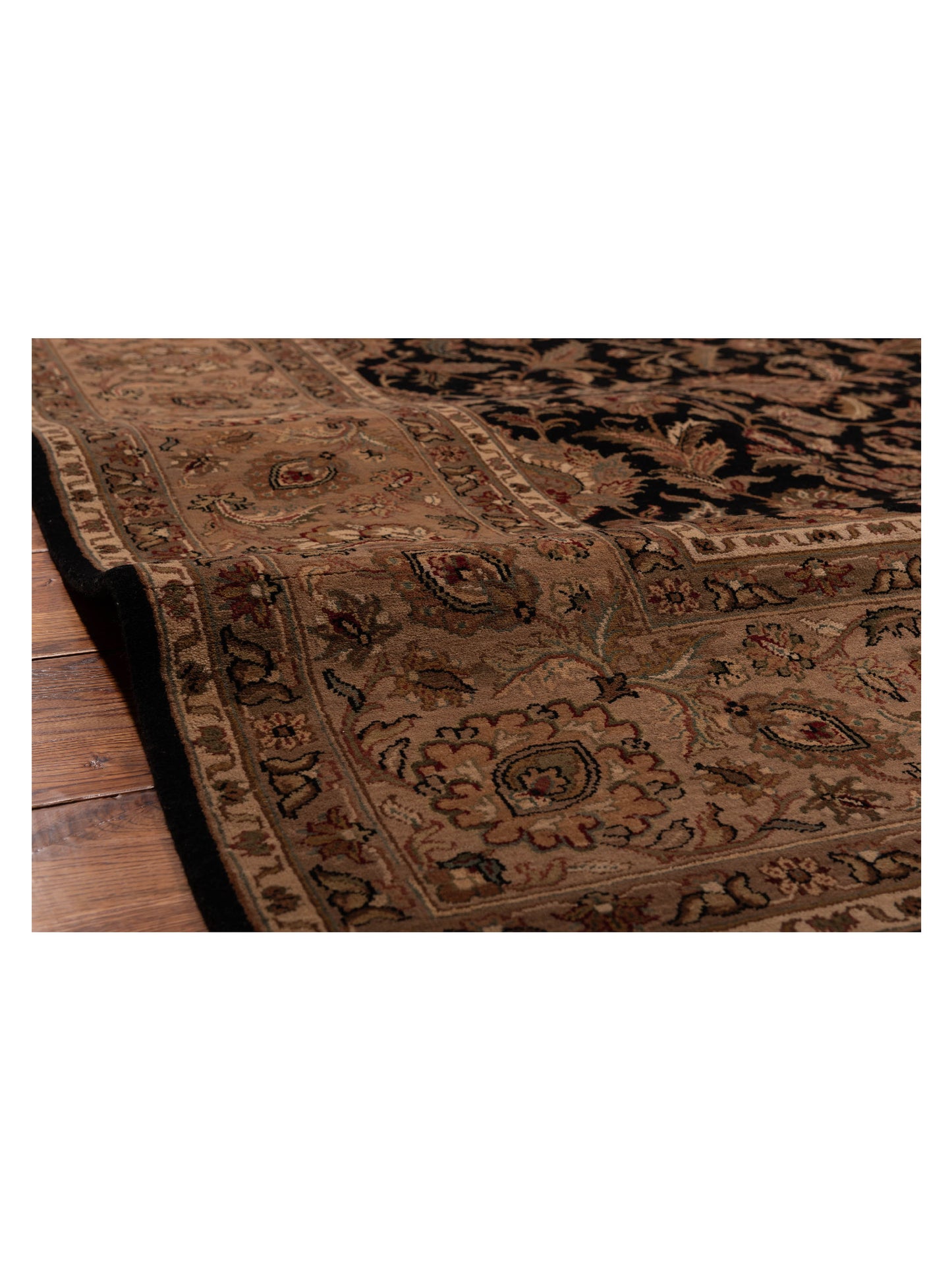 Crown 95241 Black Beige 9.3x11.11 Hand Knotted Rug