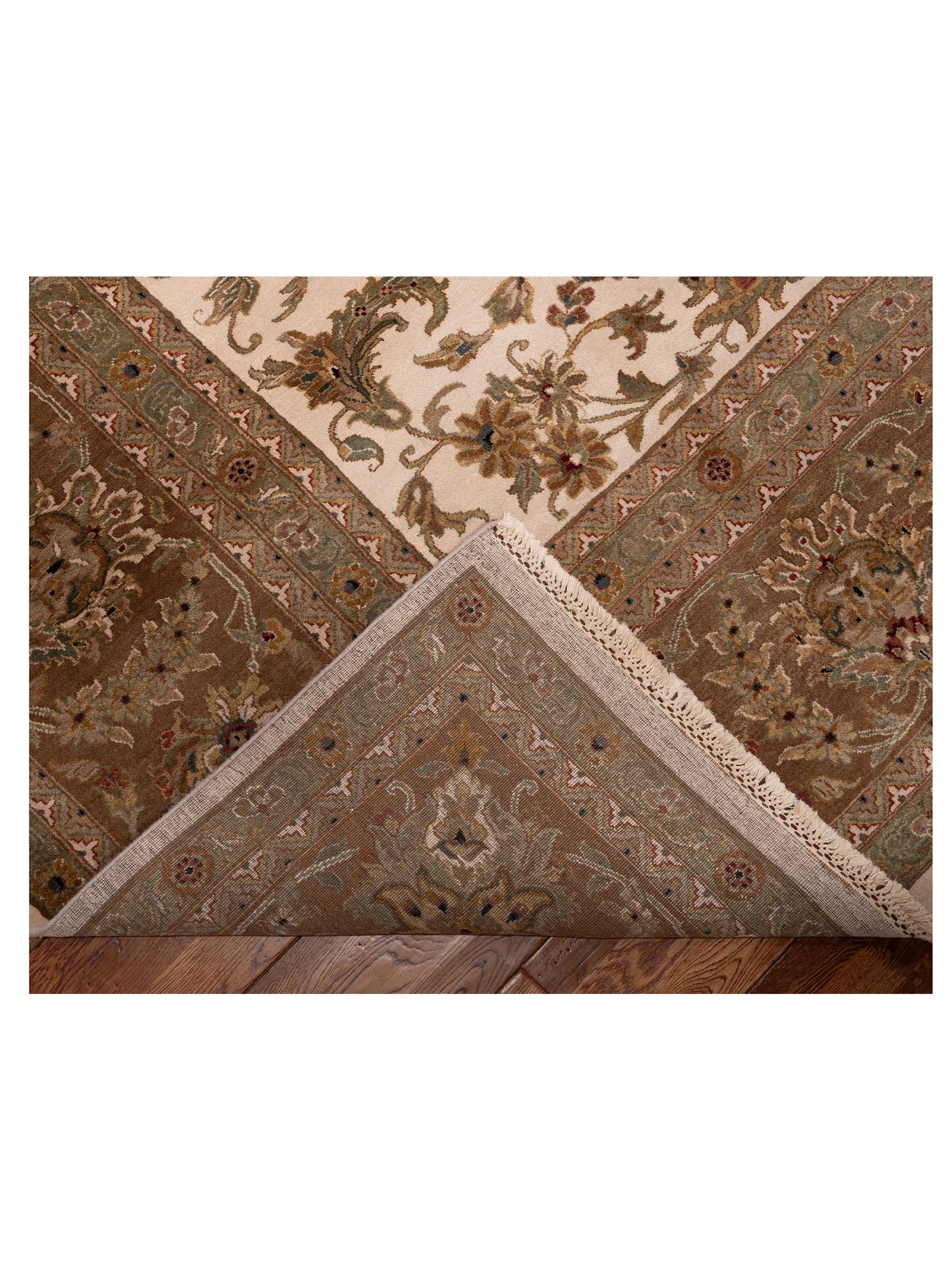 Crown 95249 Ivory Brown 12.3x14.9 Hand Knotted Rug