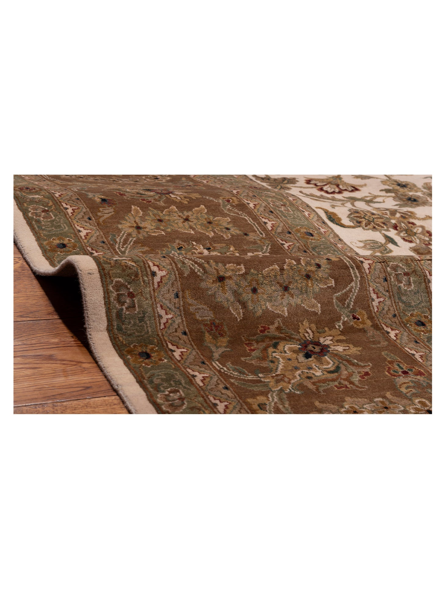 Crown 95249 Ivory Brown 12.3x14.9 Hand Knotted Rug