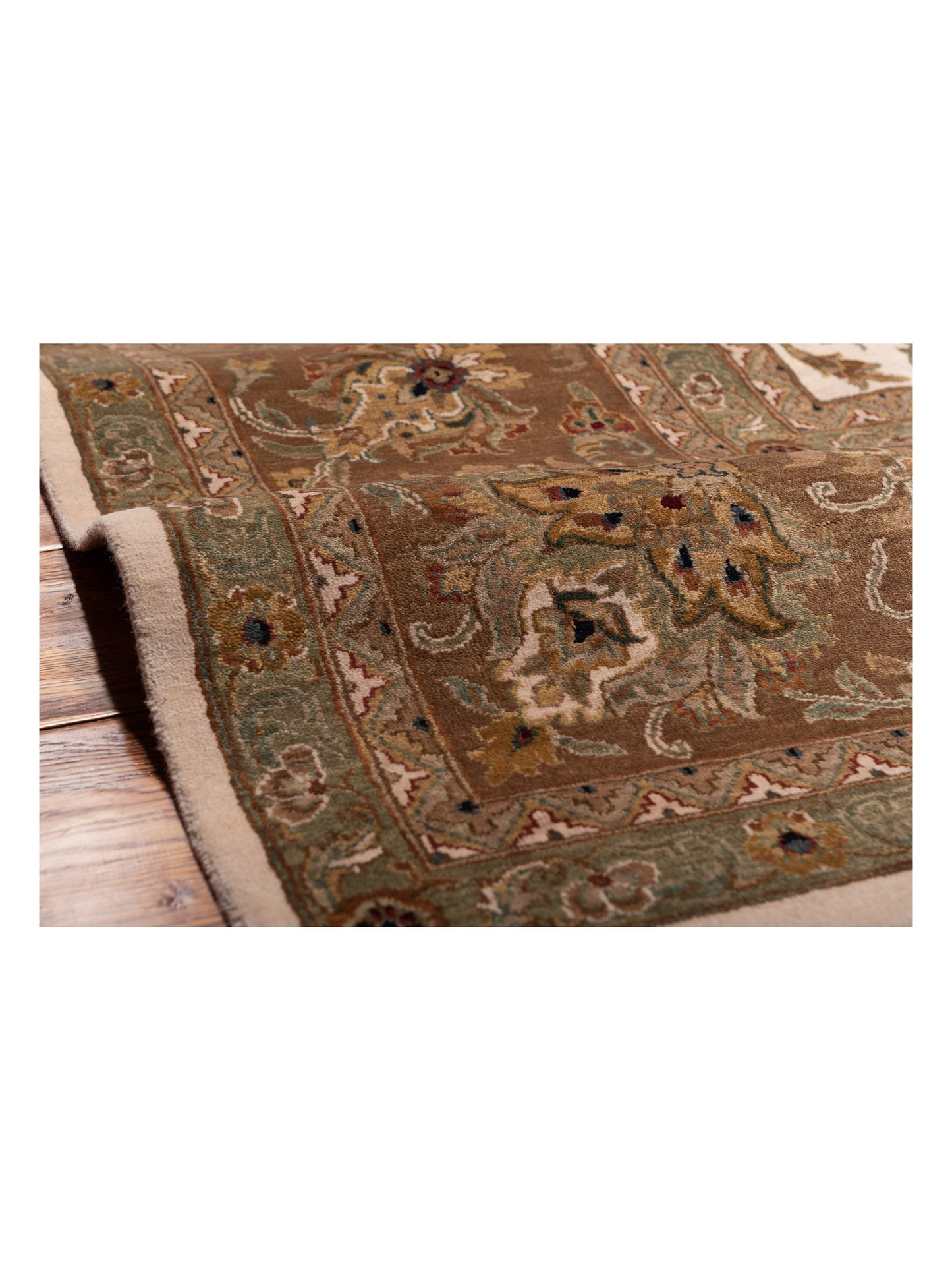 Crown 95249 Ivory Brown 12.3x14.9 Hand Knotted Rug