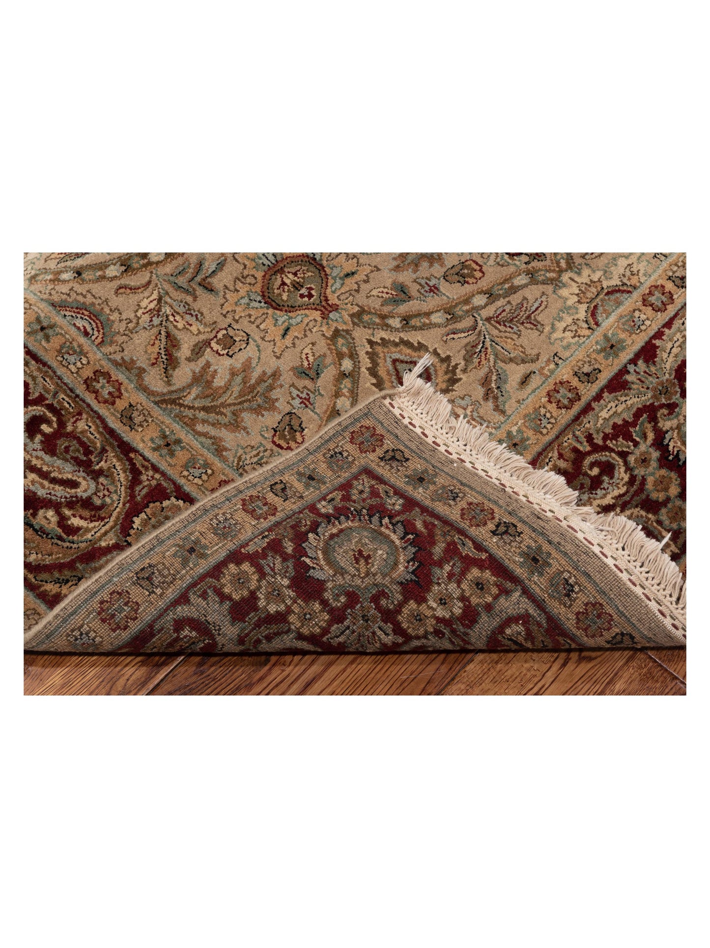 Crown 95299 Cream Red 6.2x9.4 Hand Knotted Rug