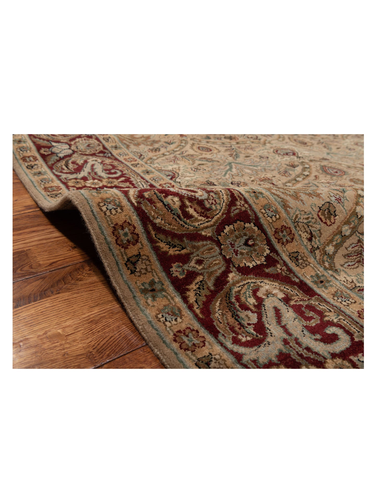 Crown 95299 Cream Red 6.2x9.4 Hand Knotted Rug