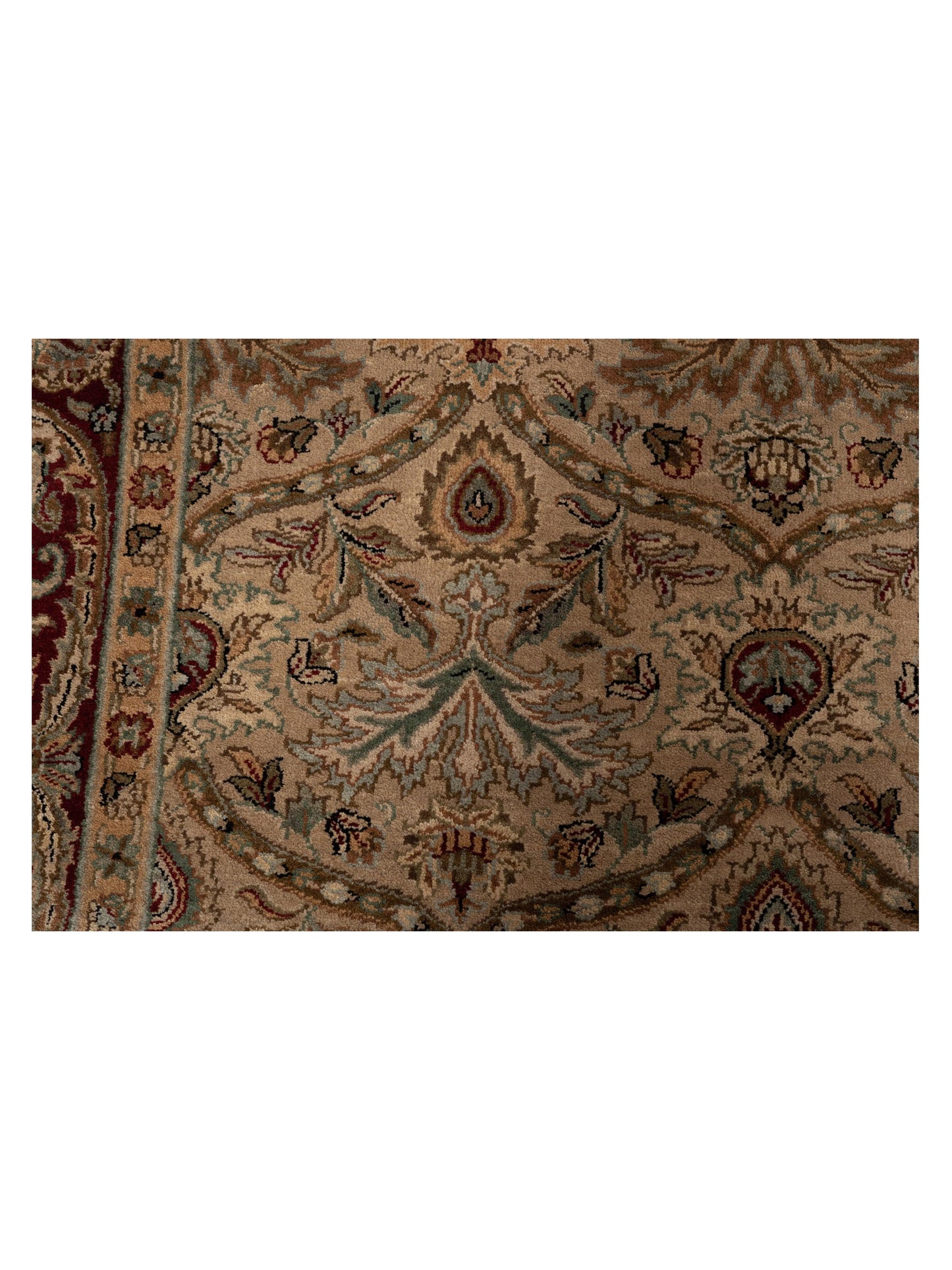 Crown 95299 Cream Red 6.2x9.4 Hand Knotted Rug