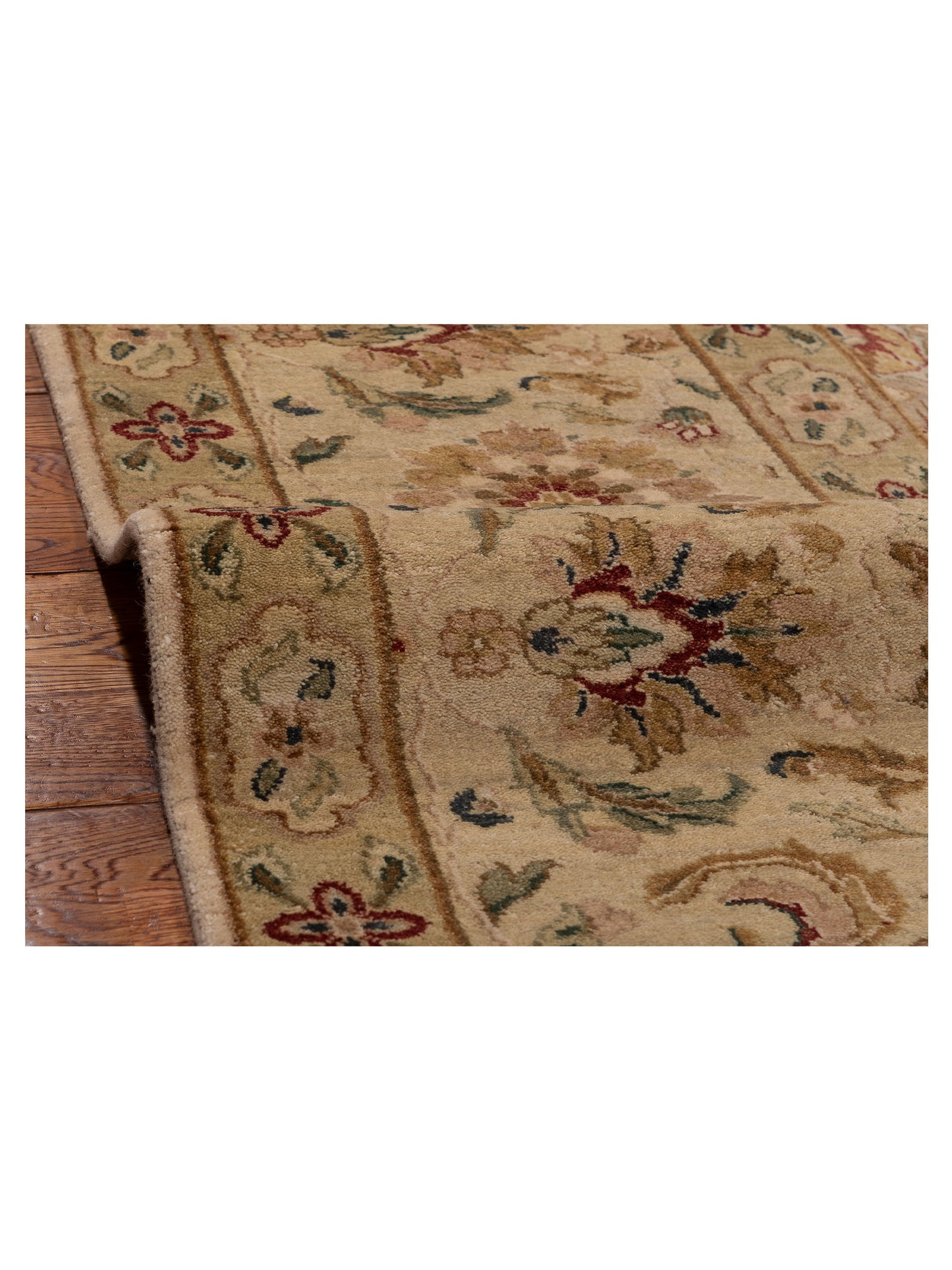 Crown 95312 Ivory Green 10.3x13.11 Hand Knotted Rug