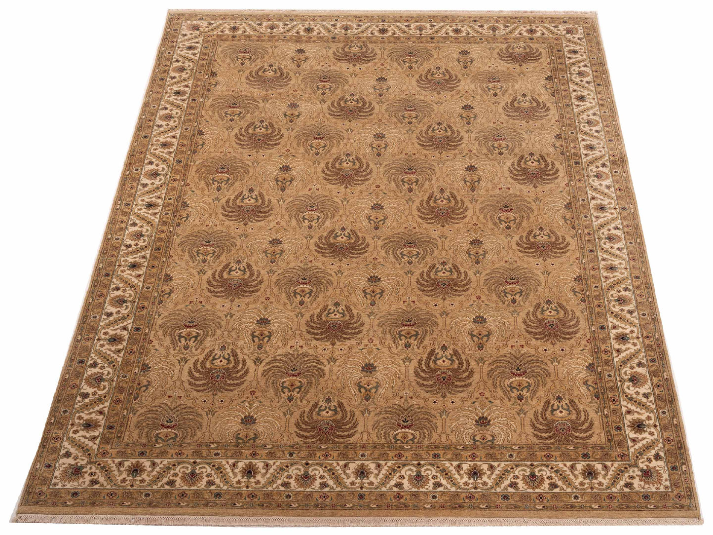 Crown 95315 Gold Ivory 8.8x11.7 Hand Knotted Rug