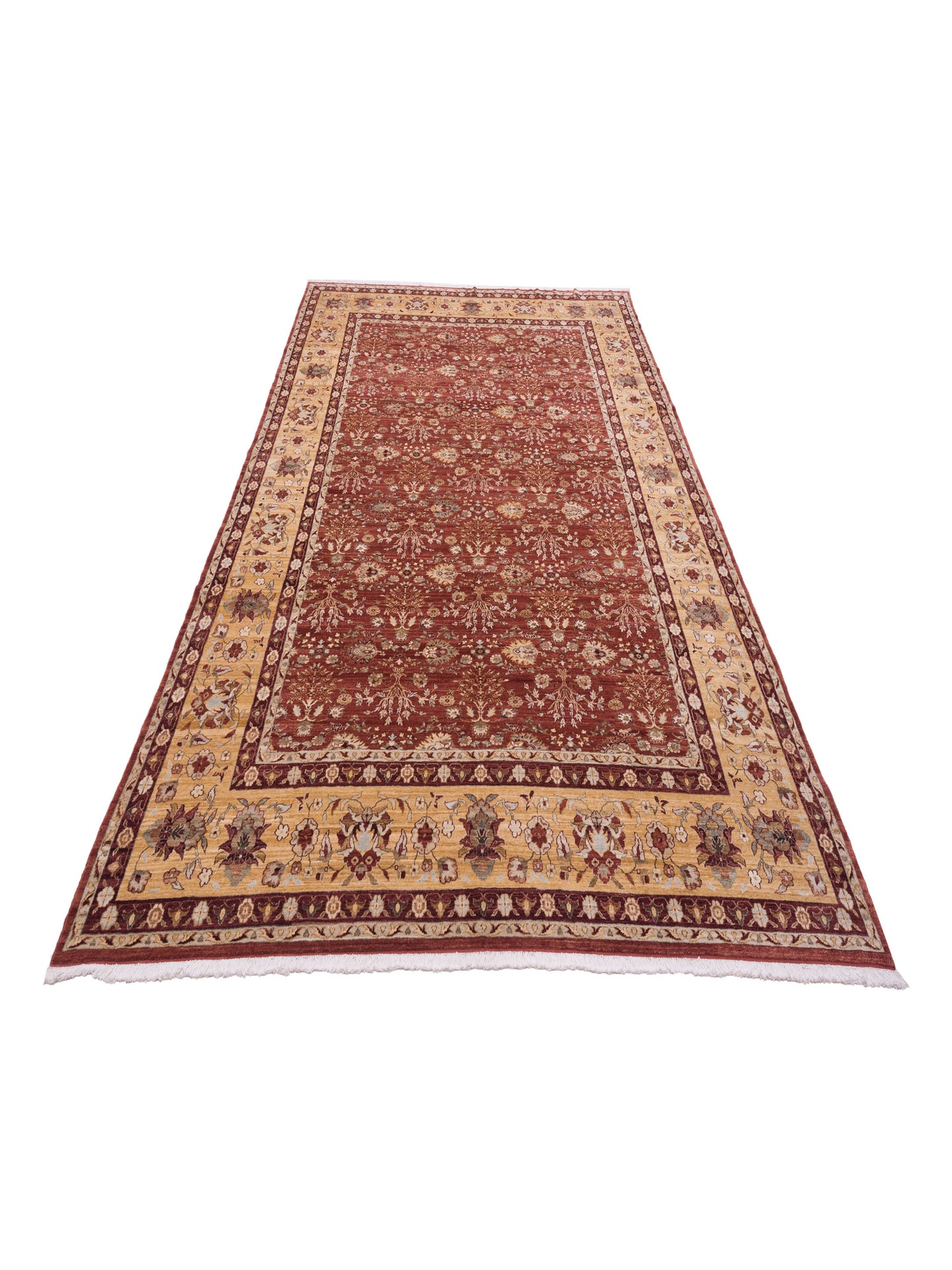 Narin Aksu Burgundy Gold 10.5x13.6 Hand Knotted Rug