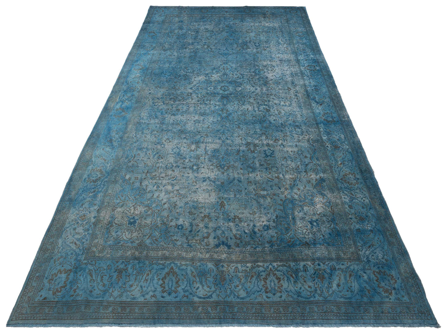 Vintage 95679 Blue 9.10x16.10 Hand Knotted Rug