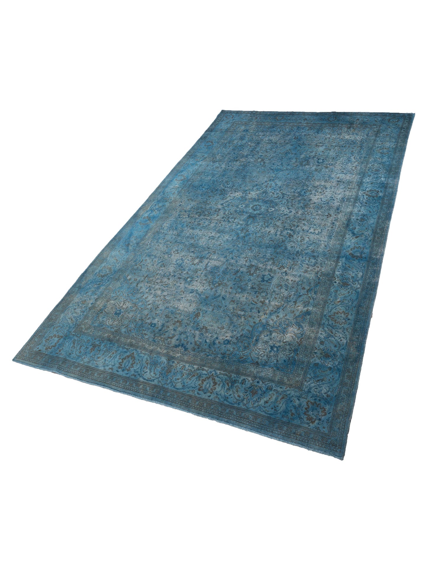 Vintage 95679 Blue 9.10x16.10 Hand Knotted Rug