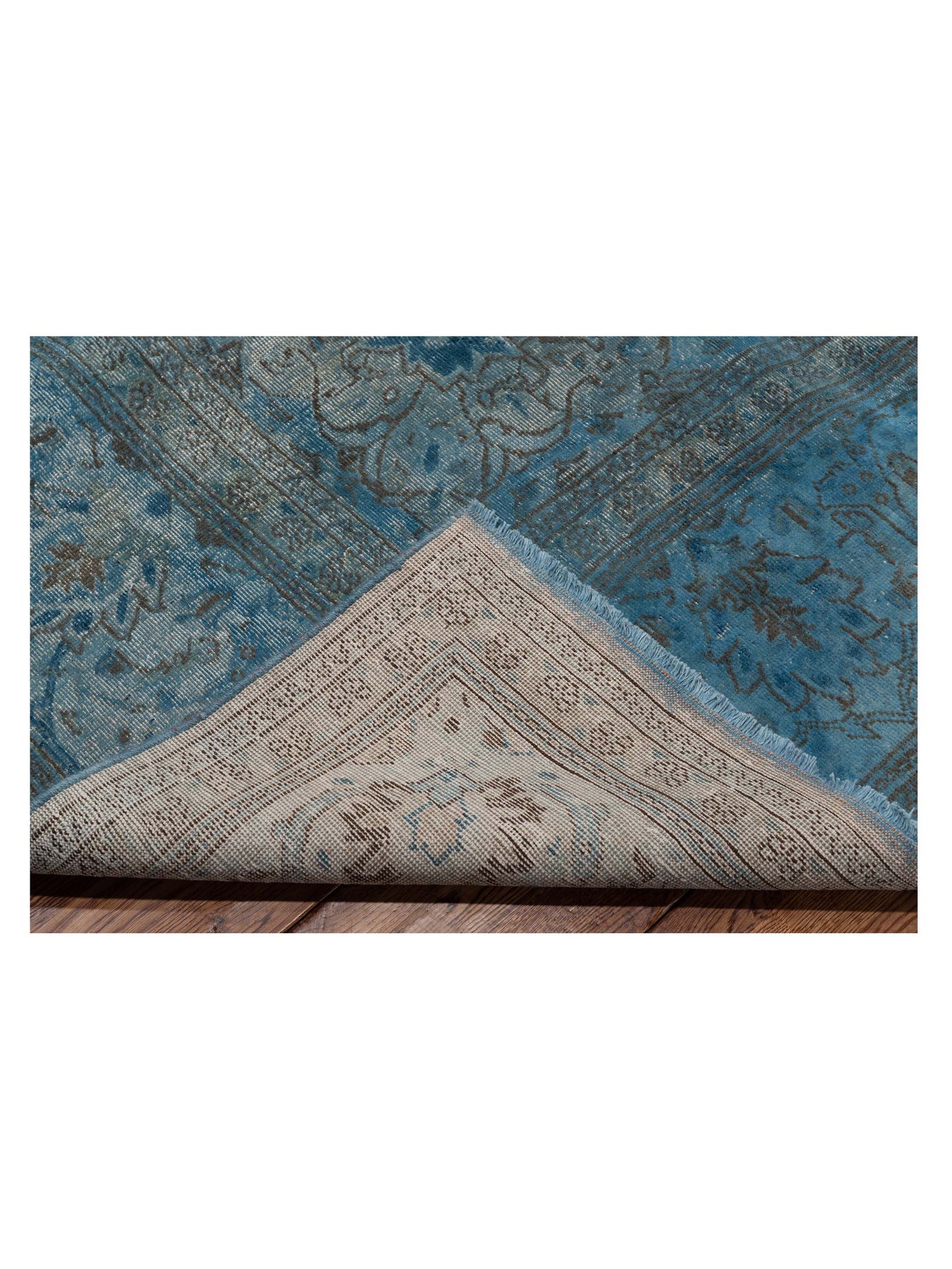 Vintage 95679 Blue 9.10x16.10 Hand Knotted Rug