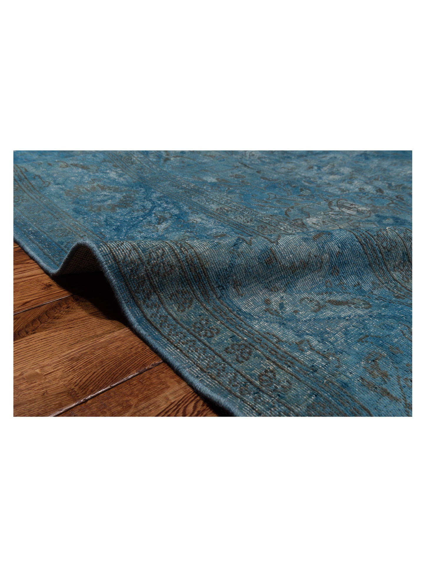 Vintage 95679 Blue 9.10x16.10 Hand Knotted Rug