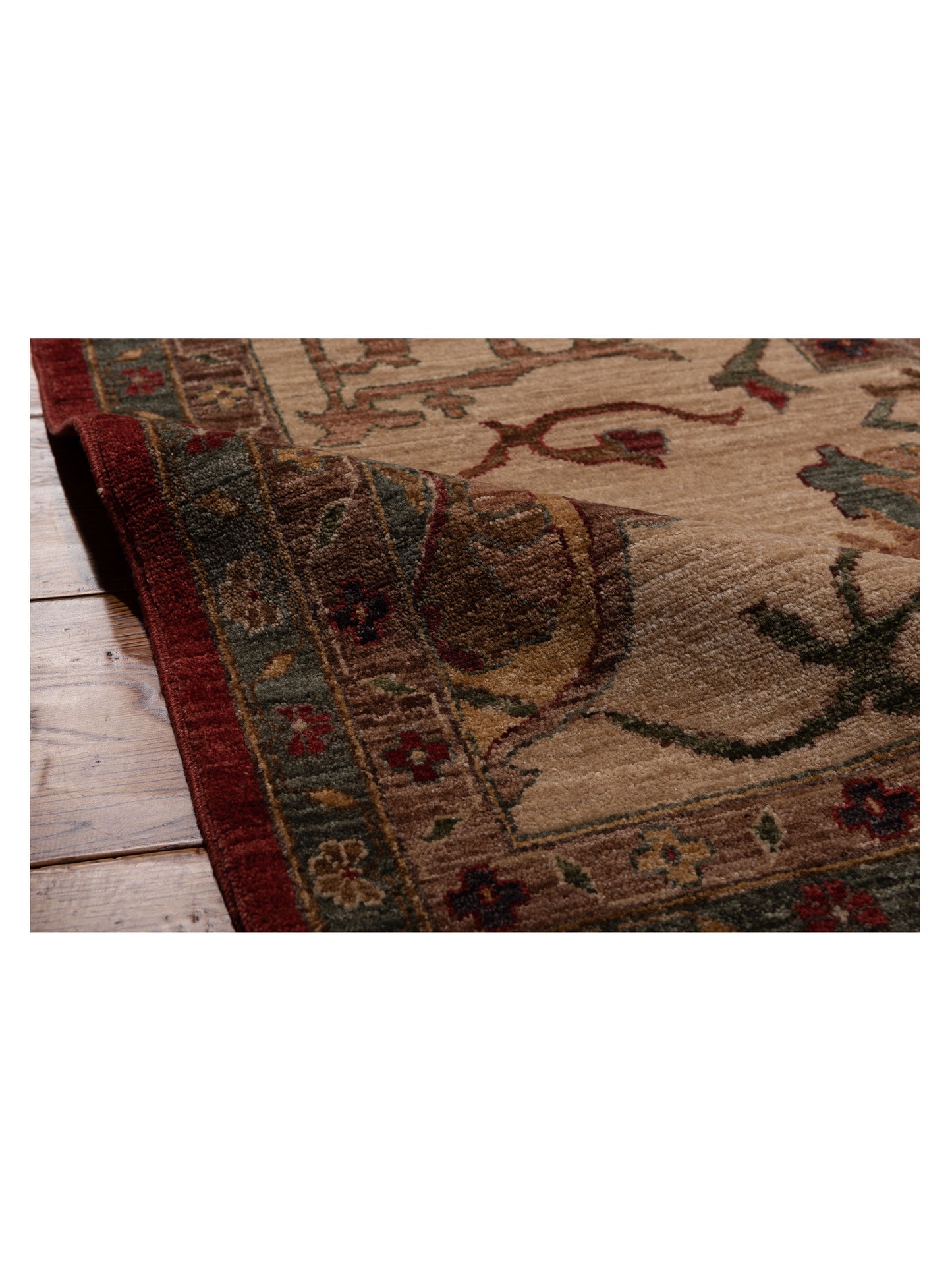Elvan Nurgul Red Ivory 12.1x17.8 Hand Knotted Rug