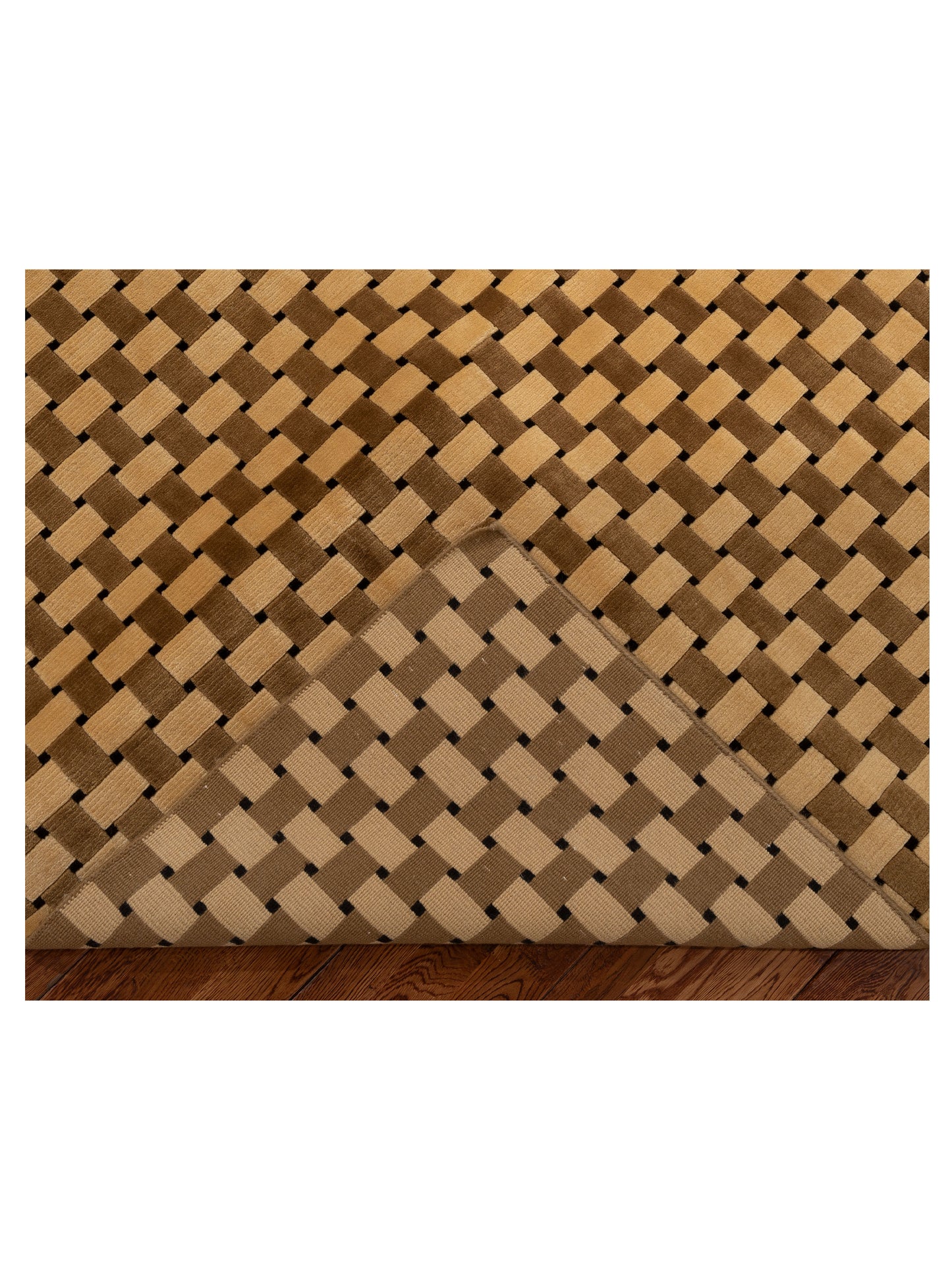 Himalayan 96073 Ivory Brown 8x9.11 Hand Knotted Rug