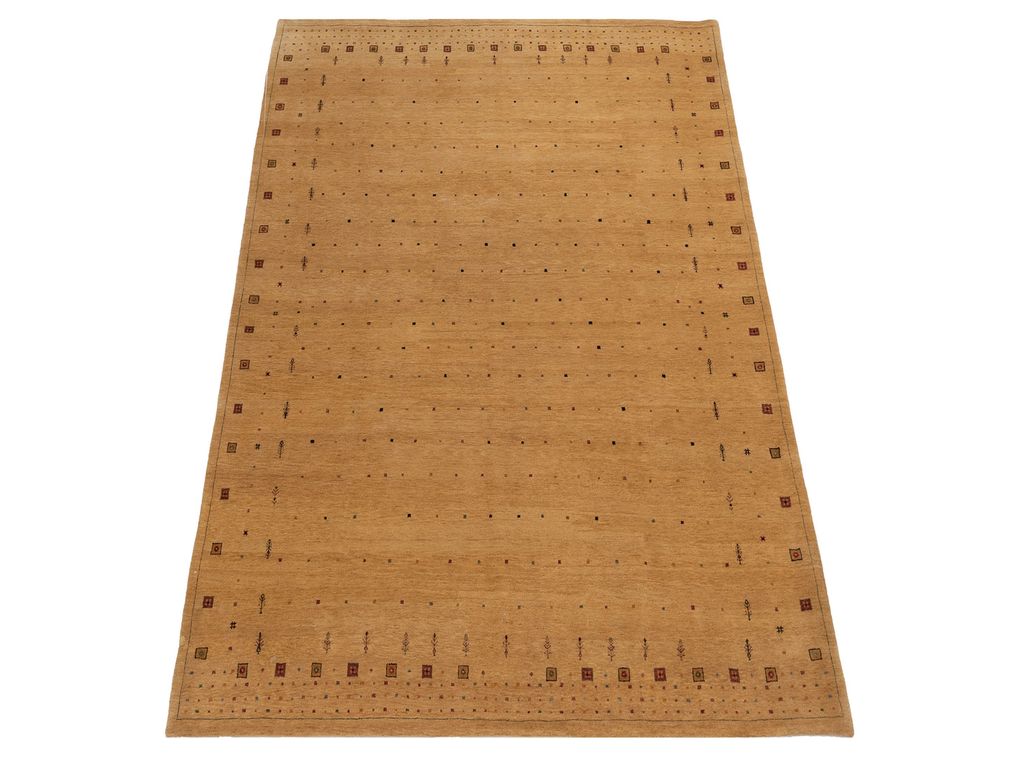 Gabbeh 96221 Camel 8.2x9.7 Hand Knotted Rug