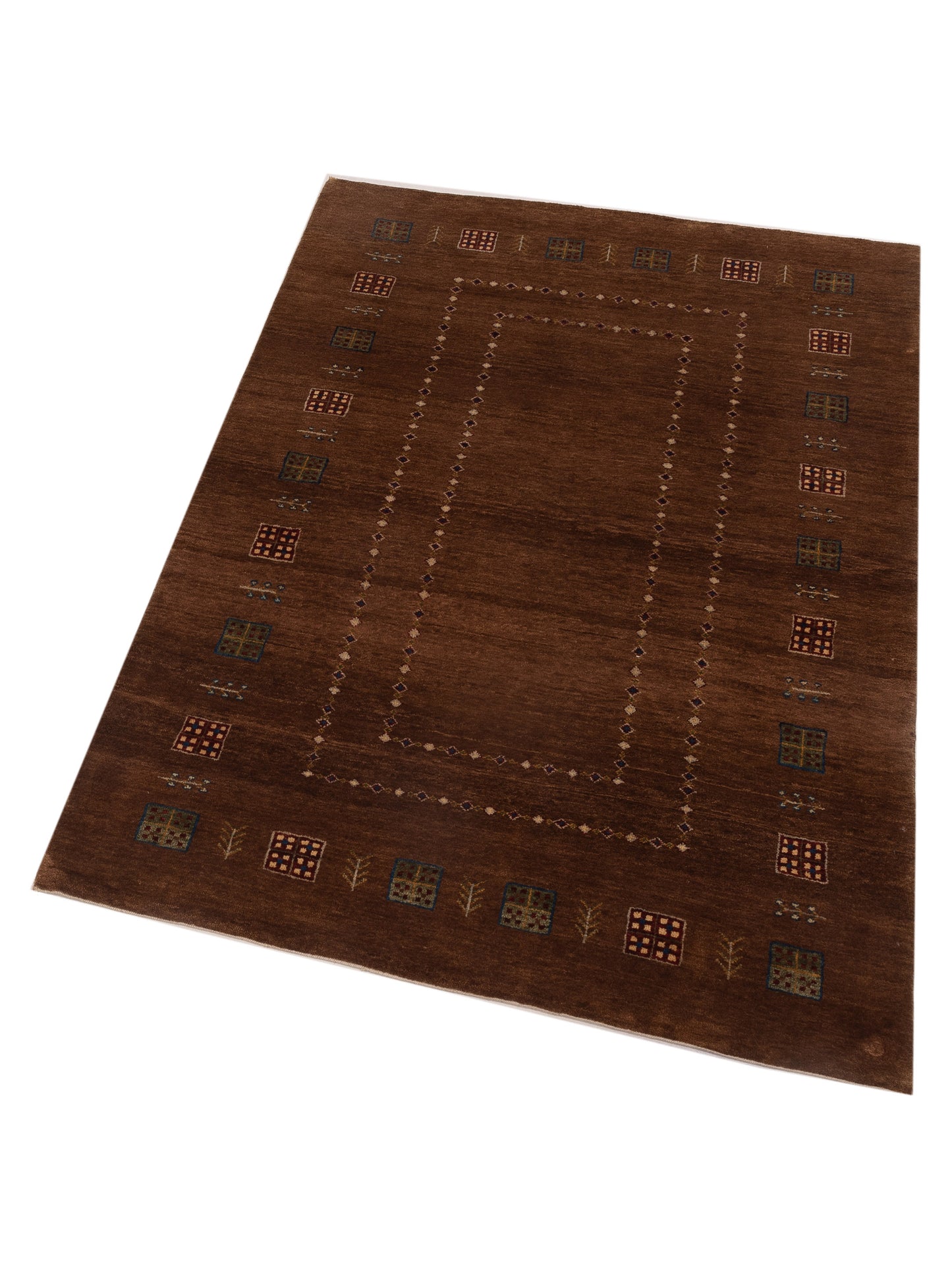 Gabbeh 96231 Brown 4.1x6 Hand Knotted Rug